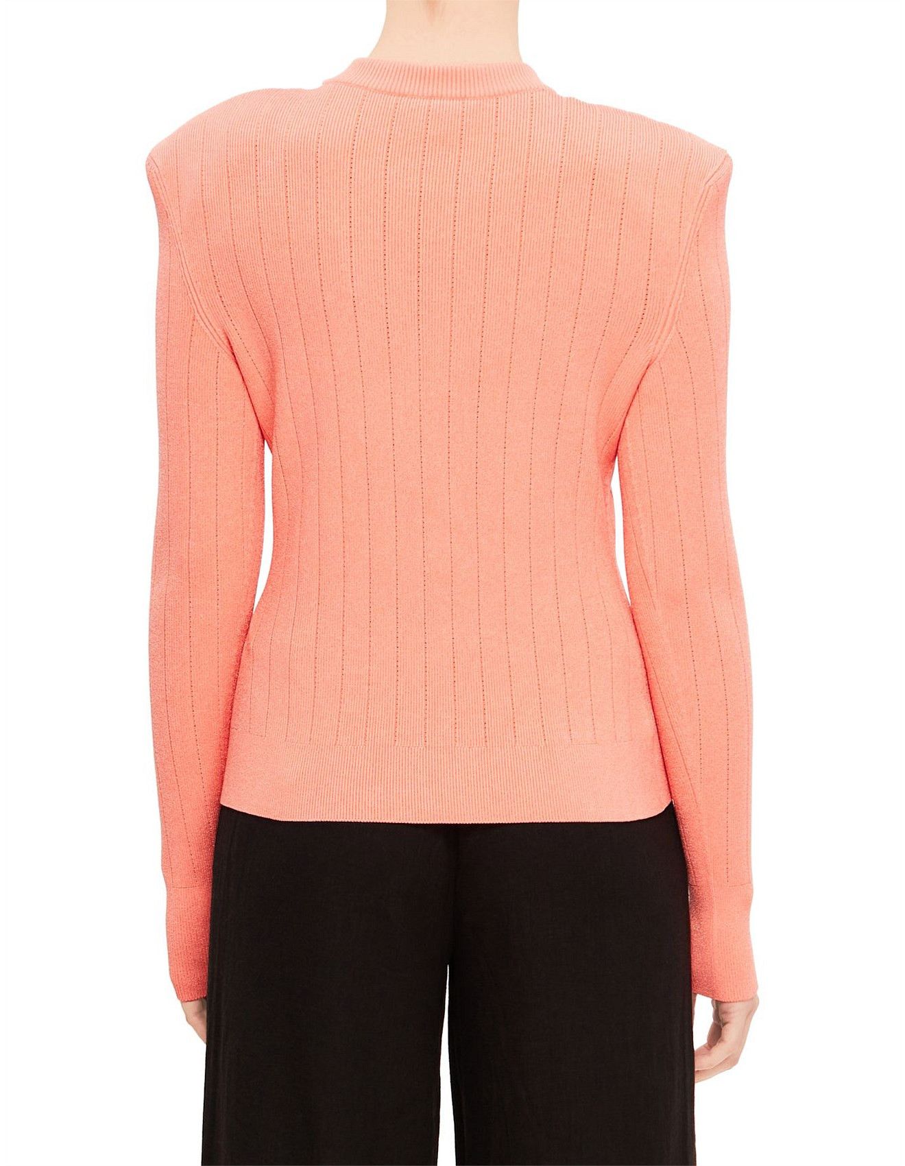 Balmain o1y0625 Sweater in Salmon Pink Size M / US 6-8 / IT 42-44 - 2 Thumbnail