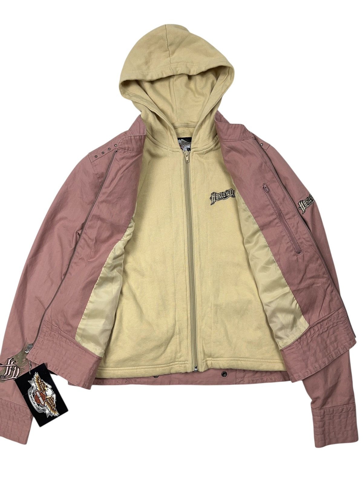 Harley Davidson Vintage y2k Harley Davidson 3 in 1 Jacket Embroidered Size M / US 6-8 / IT 42-44 - 3 Thumbnail