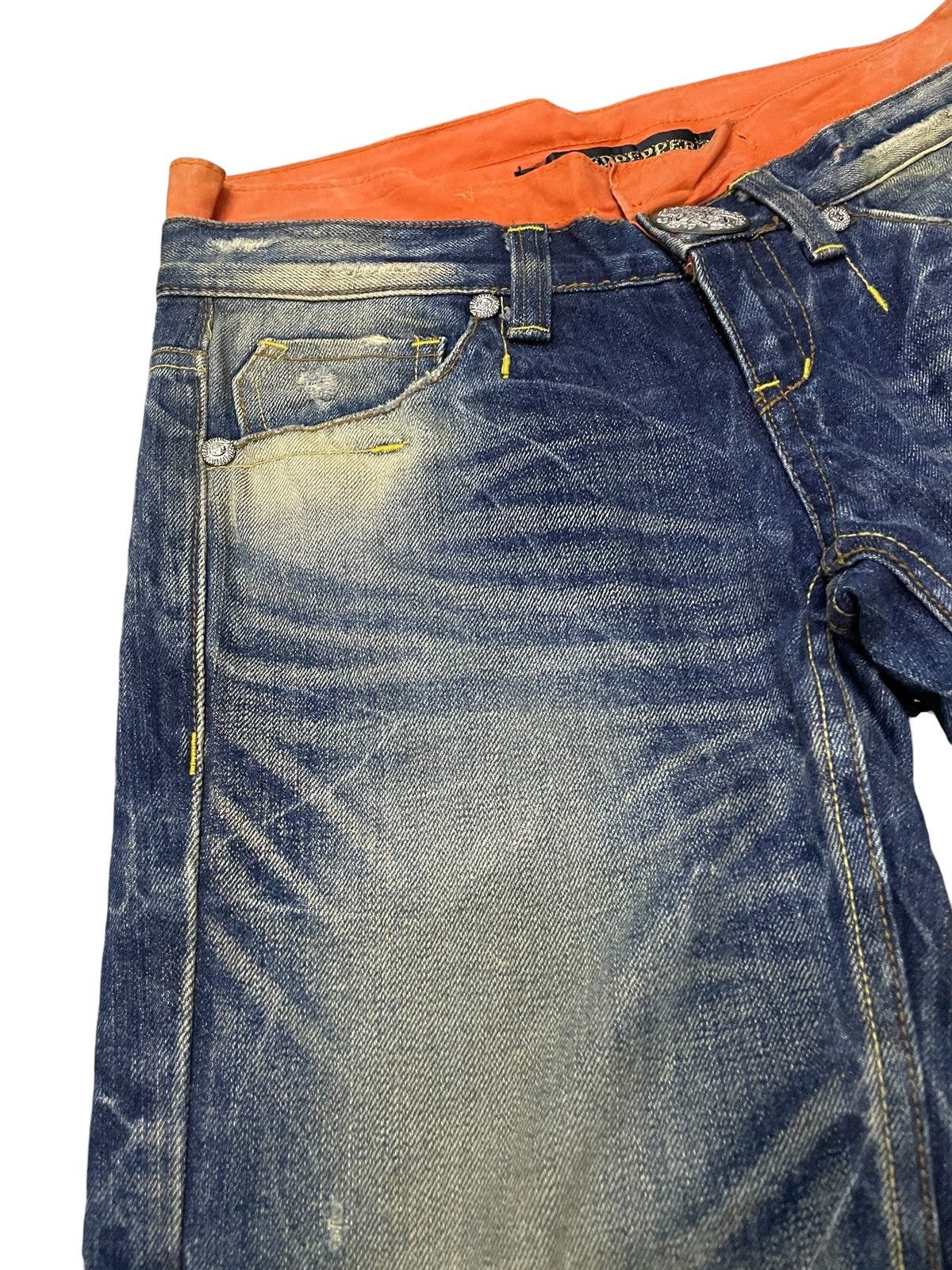 GOSTAR DE FUGA × Hysteric Glamour × Japanese Brand Red Paper Japan Mud Wash Flared Embroidery Skull Jeans Size US 29 - 9 Thumbnail