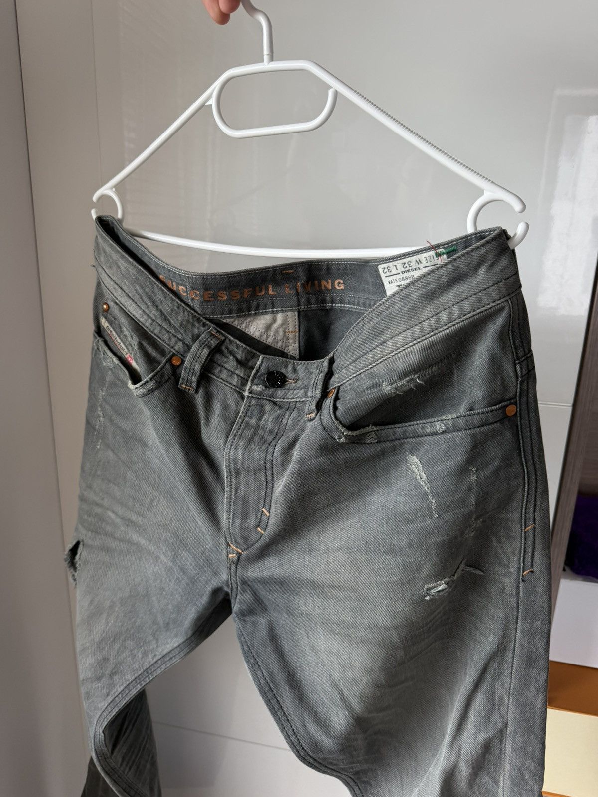 Diesel Vintage Diesel Industry DistressedDenim Thavar Selvage Jeans Size US 32 / EU 48 - 22 Thumbnail