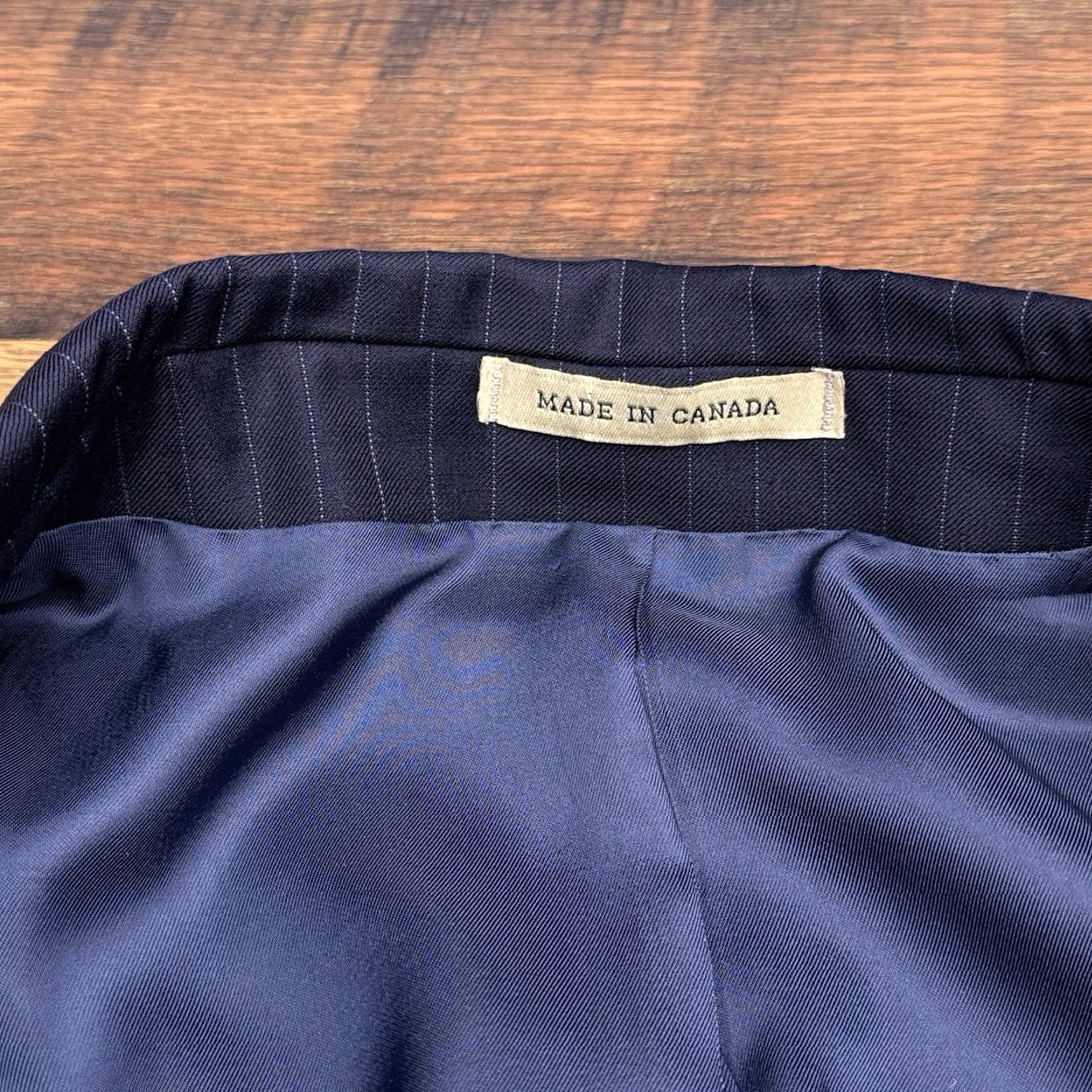 Ralph Lauren Lauren Ralph Lauren Suit Jacket Blazer Men 48 Long Navy Wool Striped Notch Lapel Two-Button Single-Breasted Dry Clean Only Size 48R - 5 Thumbnail