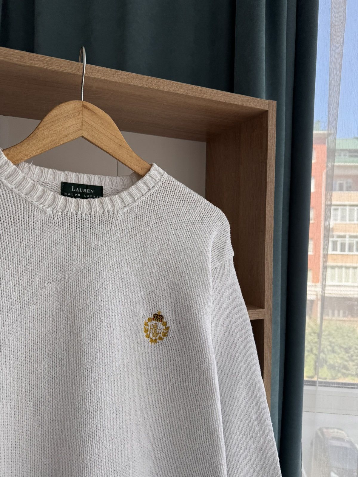 Polo Ralph Lauren Vintage Lauren Ralph Lauren White Knit Cotton Sweater Size S / US 4 / IT 40 - 3 Thumbnail