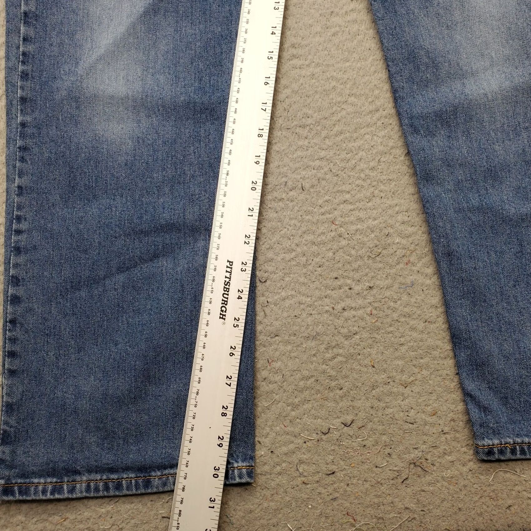 Levi's Levi's 505 Jeans Mens 38x30 Blue Denim Stretch Medium Wash Red Tab Straight Leg Mens Size 38 Blue Denim Stretch Regular Straight Jeans Size US 38 / EU 54 - 4 Thumbnail
