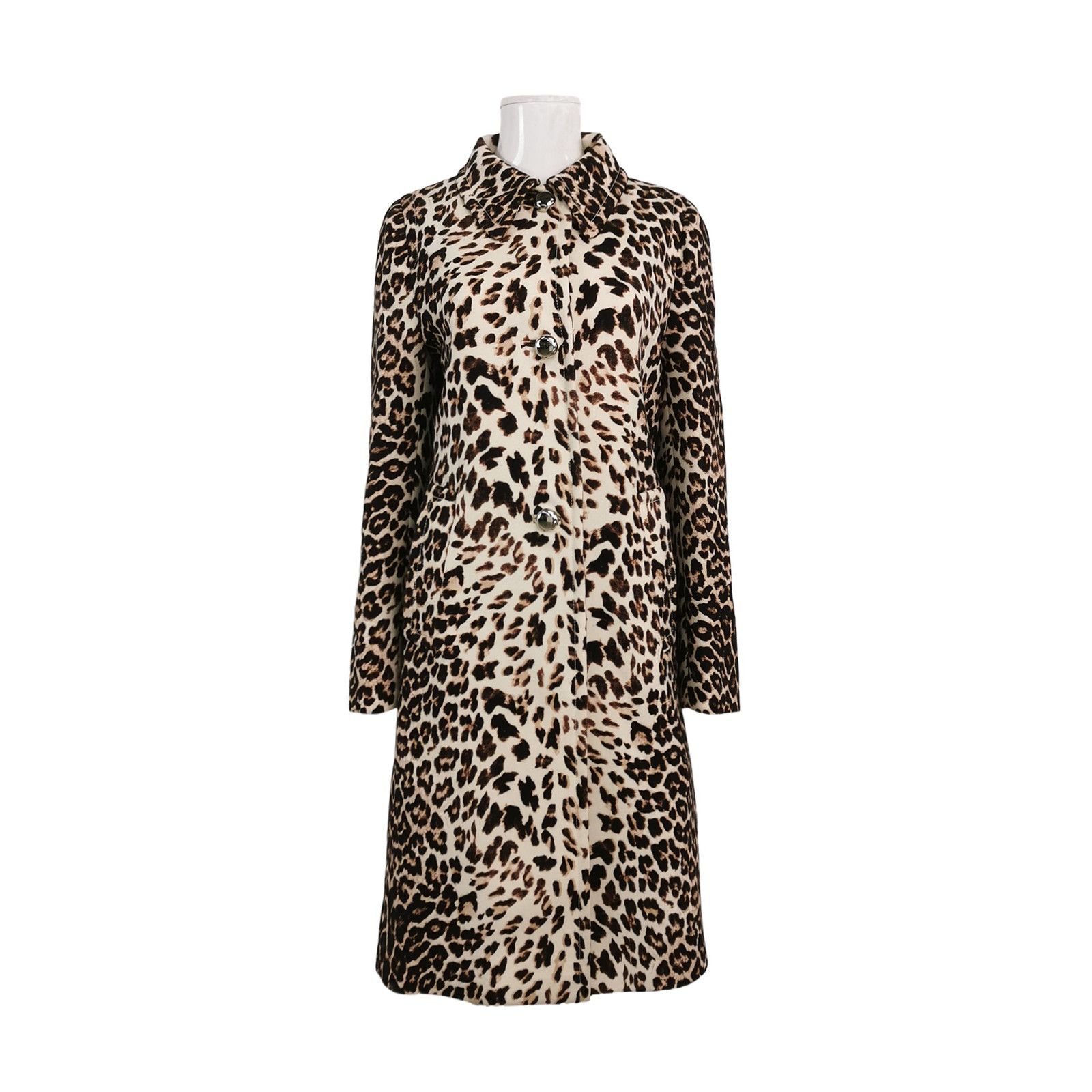 Prada Prada Leopard Gabardine Coat Size S Size US S / EU 44-46 / 1 - 1 Thumbnail