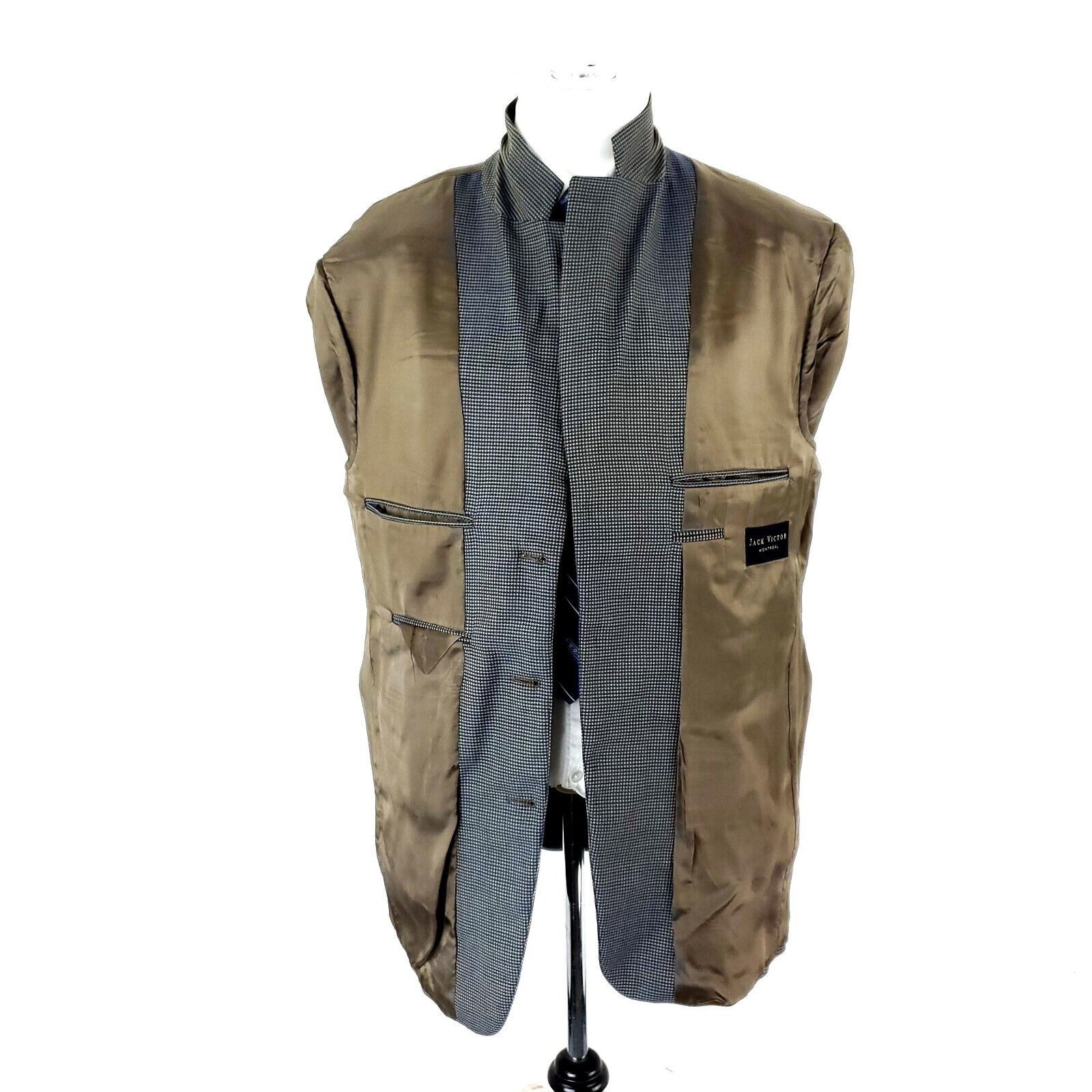 Jack Victor Jack Victor Lanzawood SPJ Wool 3 Button Sport Coat 42R Blue Size 42R - 9 Thumbnail