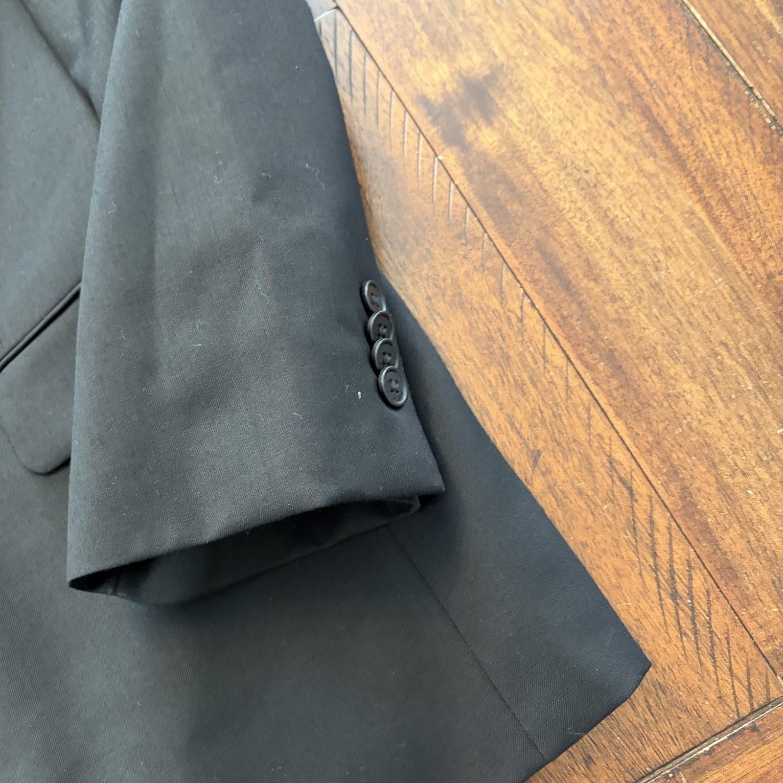 Tommy Hilfiger Tommy Hilfiger Blazer Mens 42S Black Wool Suit Jacket Size 42S - 5 Thumbnail