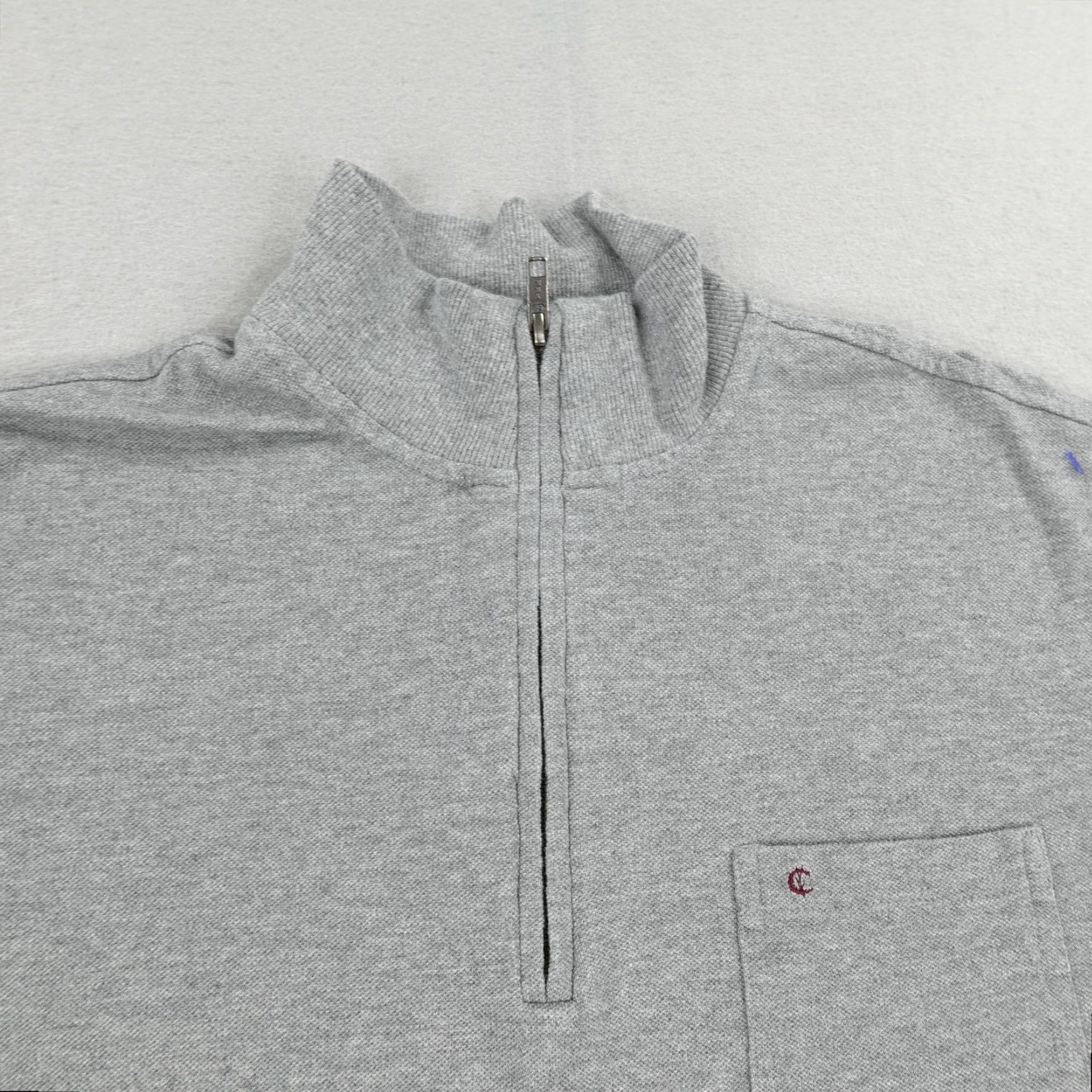 Vintage Criquet Sweater Mens Large Gray Organic Cotton 1/4 Zip Mock Neck Knit Outdoor Pullover Casual Size US L / EU 52-54 / 3 - 2 Thumbnail