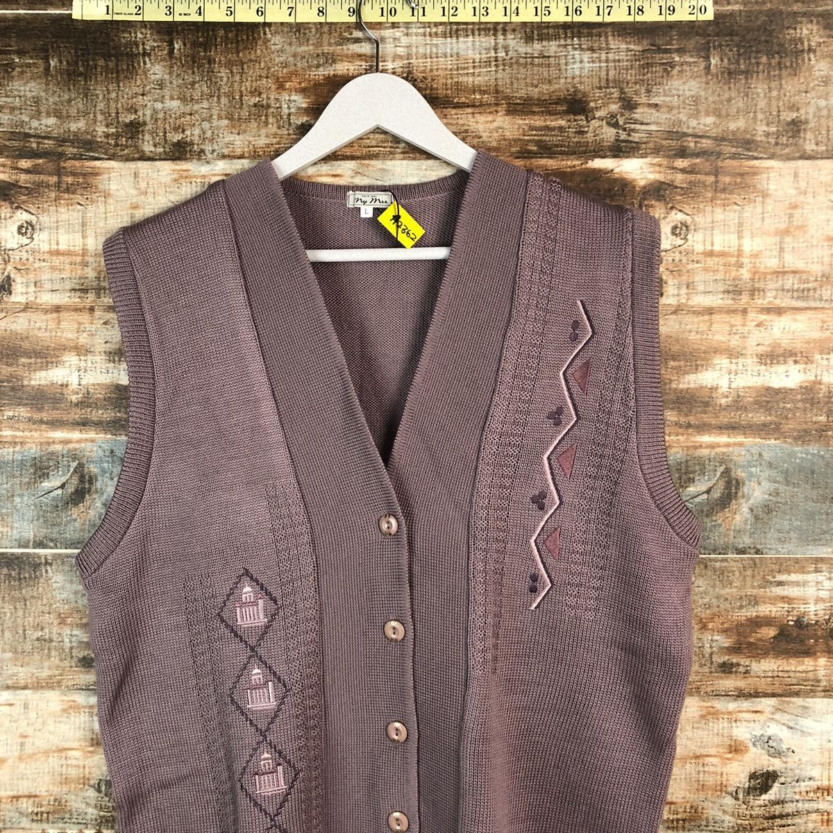 Japanese Brand × Vintage My Mrs Pink Vest Knitwear #A2362 Size L / US 10 / IT 46 - 2 Thumbnail