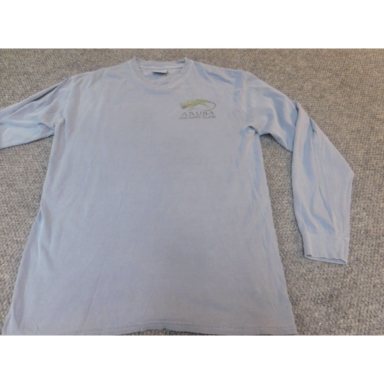 Comfort Colors Comfort Colors Mens shirt M Blue Top sail Island Aruba Crew Neck Long Sleeve Knit Logo T-Shirt Classic Colorful / Men Size US M / EU 48-50 / 2 - 2 Thumbnail