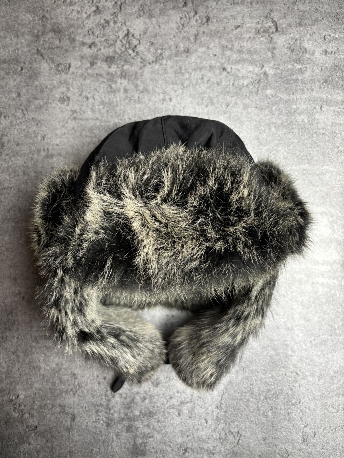 Vintage Vintage Warm Rabbit Fur Hat With Earflaps Size ONE SIZE - 1 Thumbnail