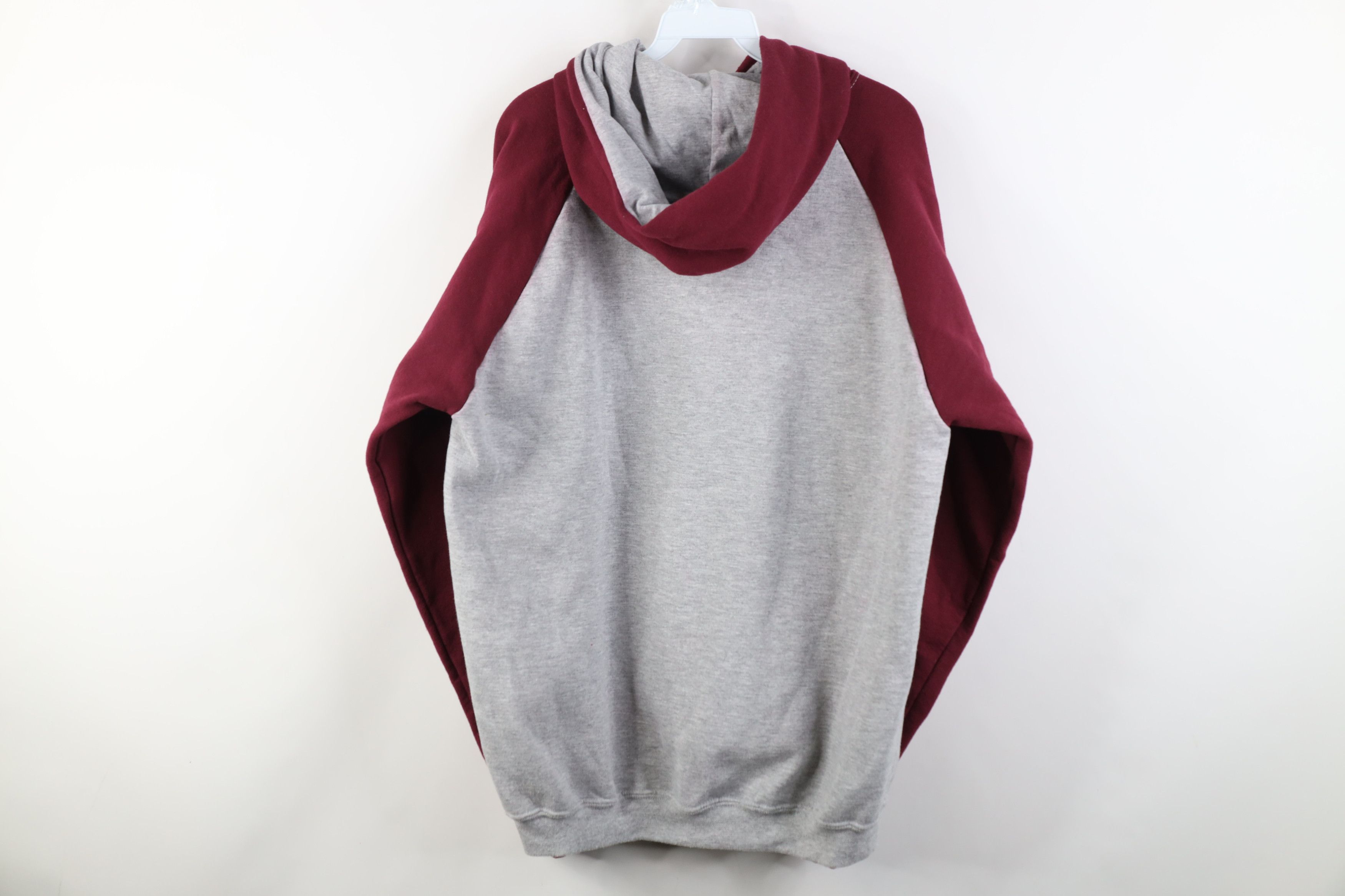 Vintage Vintage 90s Y2K Streetwear Hoodie Sweatshirt Gray Burgundy Size US L / EU 52-54 / 3 - 12 Thumbnail