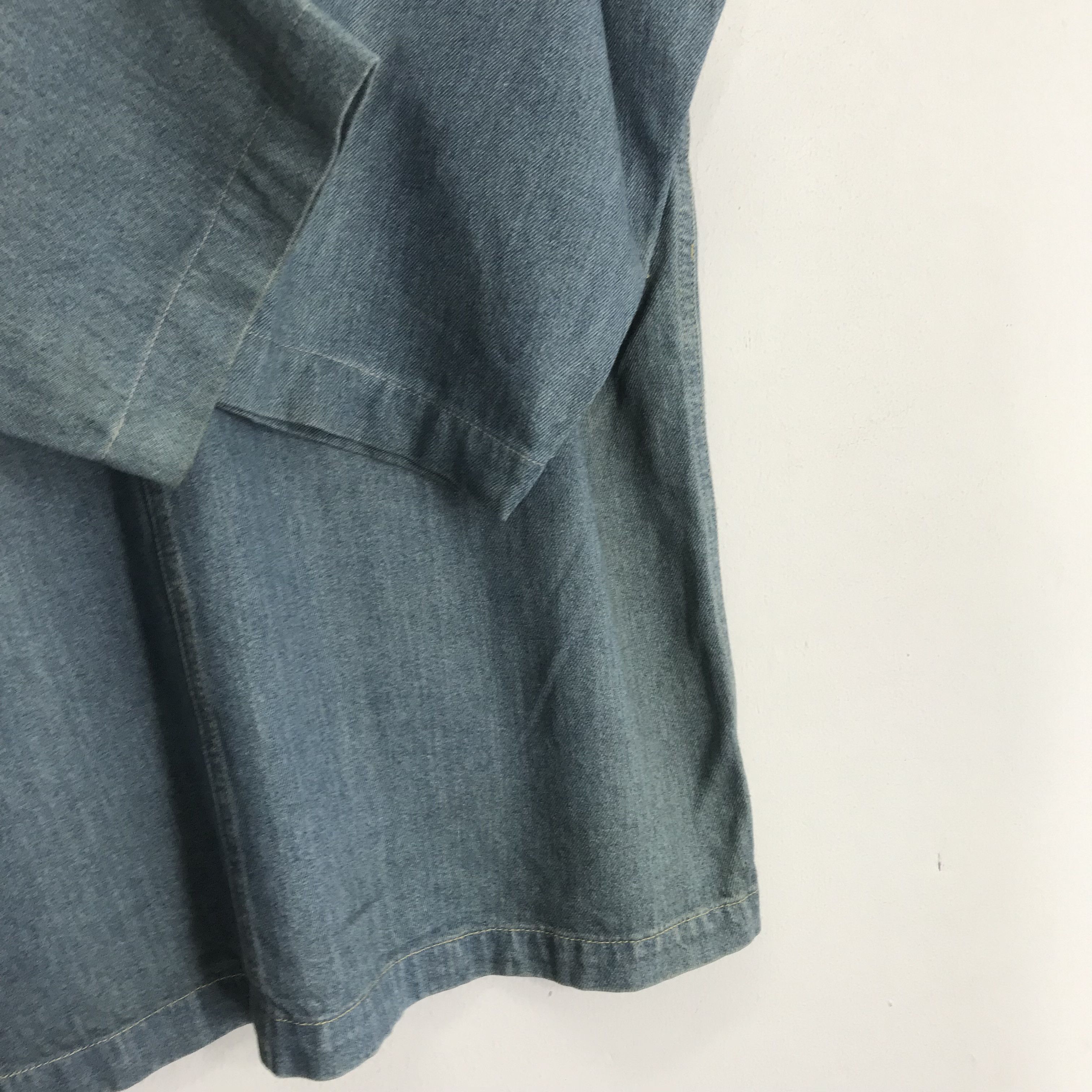 Japanese Brand Vintage 90s Denim Worker Jacket Four Pocket Frenchwork Blue Size US M / EU 48-50 / 2 - 7 Thumbnail
