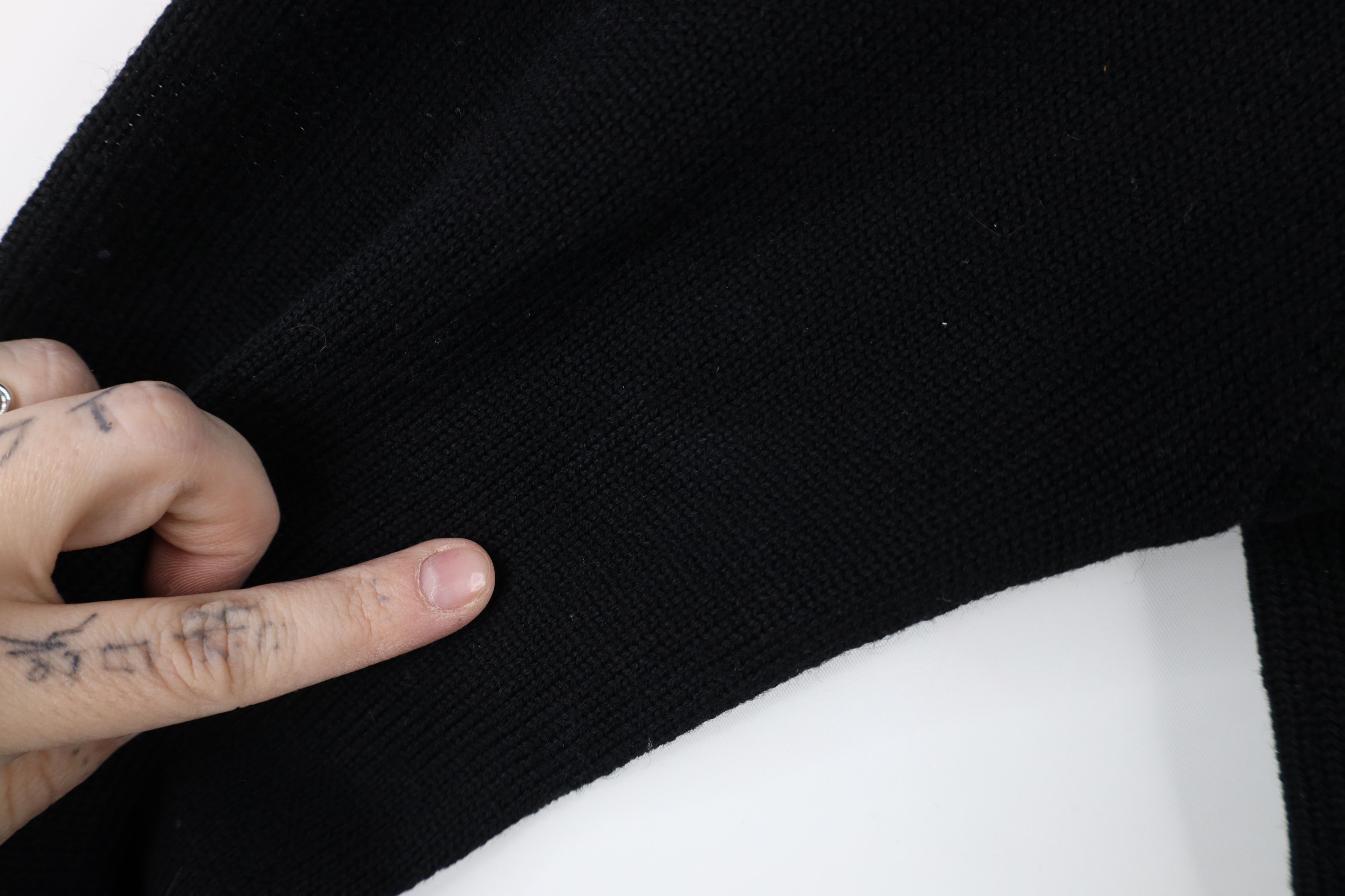 DKNY × Vintage Vintage 90s DKNY Blank Wool Knit Turtleneck Sweater Black Size L / US 10 / IT 46 - 6 Thumbnail