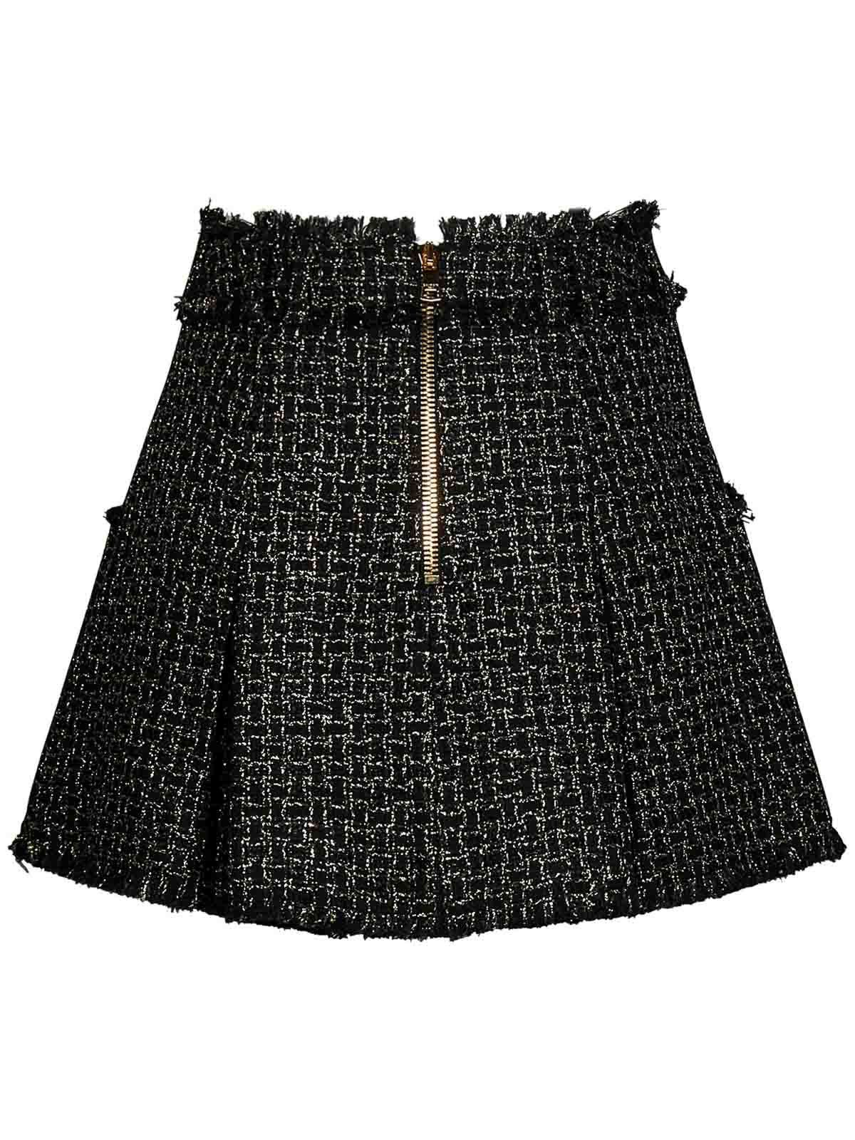 Balmain o1y0625 Mini Skirt in Black Size 27" / US 4 / IT 40 - 2 Thumbnail