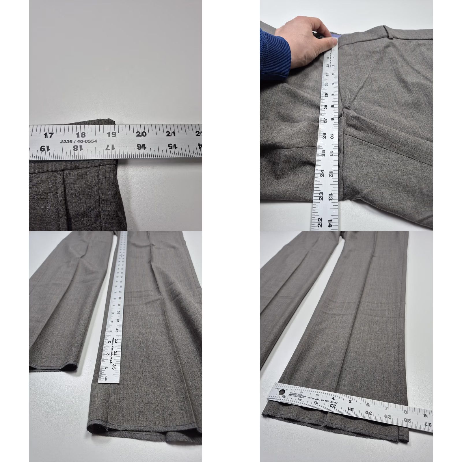 Vintage Ballin Mens Gray Wool Dress Pants Comfort-EZE Flat Front Straight 38x37 NWT Vintage? No Size US 38 / EU 54 - 8 Thumbnail