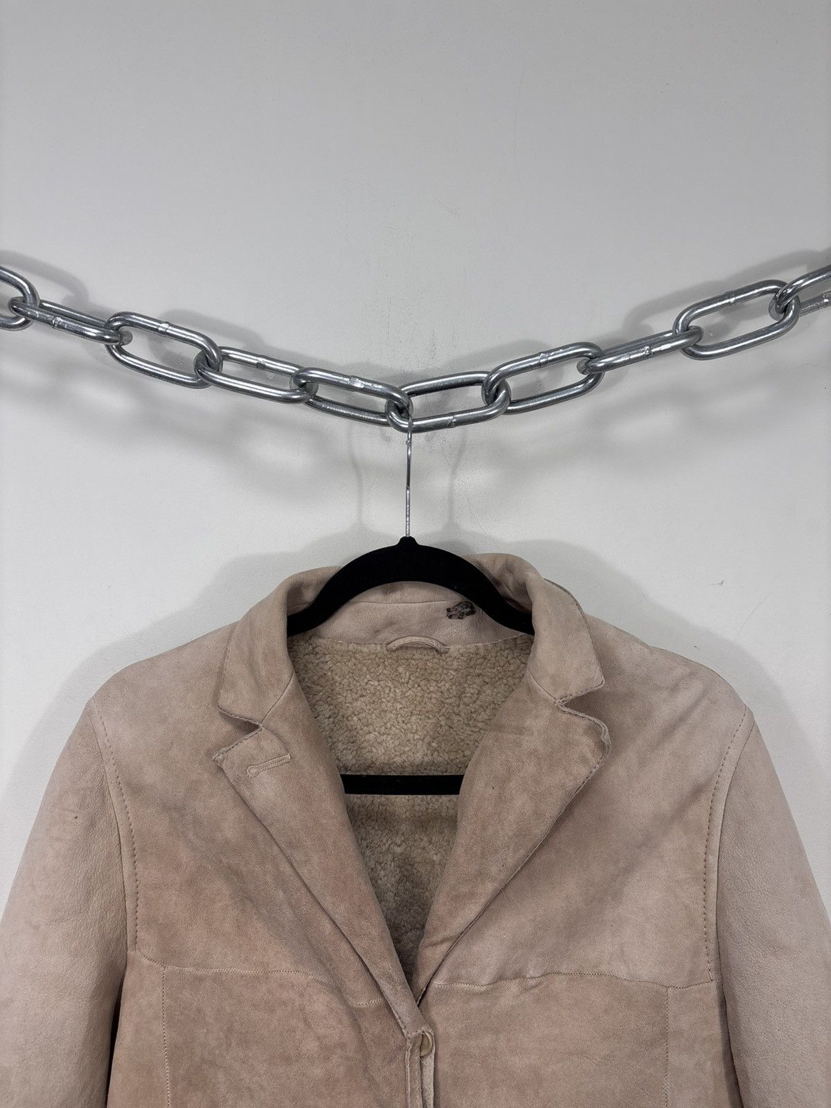 Max Mara S Max Mara Women’s Beige Sheepskin Shearling Leather Coat Size XL / US 12-14 / IT 48-50 - 5 Thumbnail