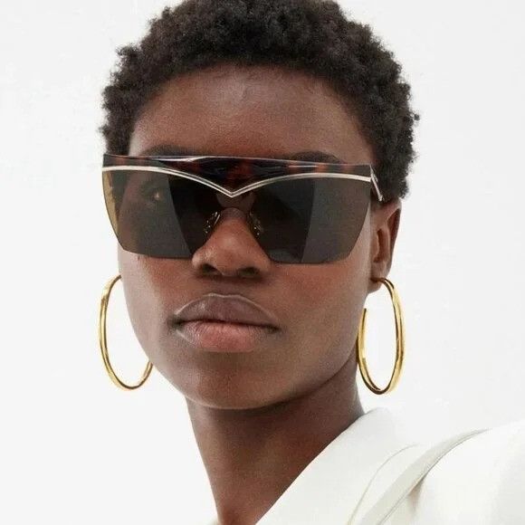 Saint Laurent Paris NEW SAINT LAURENT SUNGLASSES SL614 MASK 002 HAVANA GOLD WOME Size ONE SIZE - 3 Thumbnail