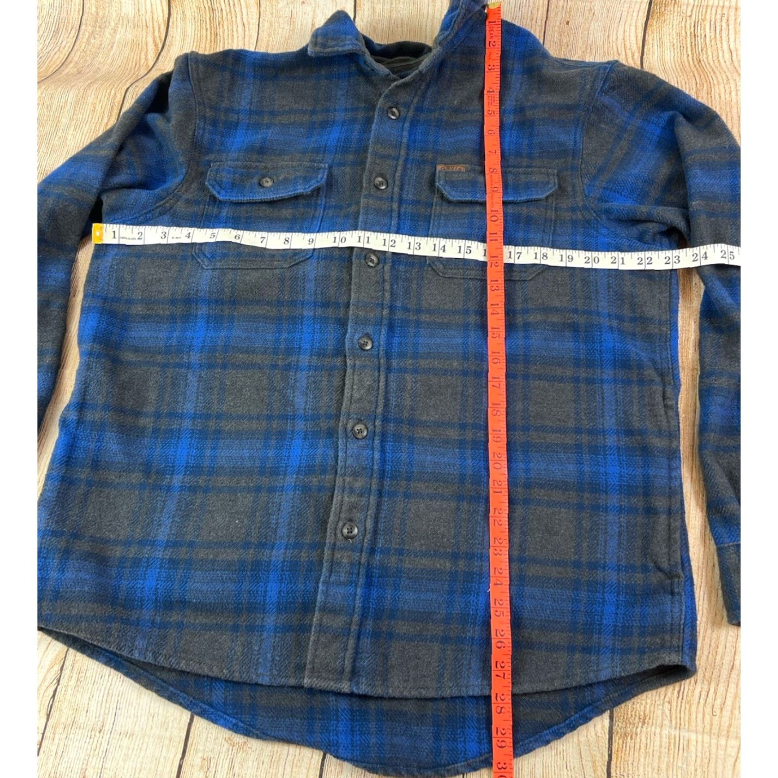 Orvis Orvis Shirt Plaid Long Sleeve Button-Up Men's Blue Medium | Cotton Polyester Flannel, Button-Up, Casual, Regular Fit Size US M / EU 48-50 / 2 - 4 Thumbnail