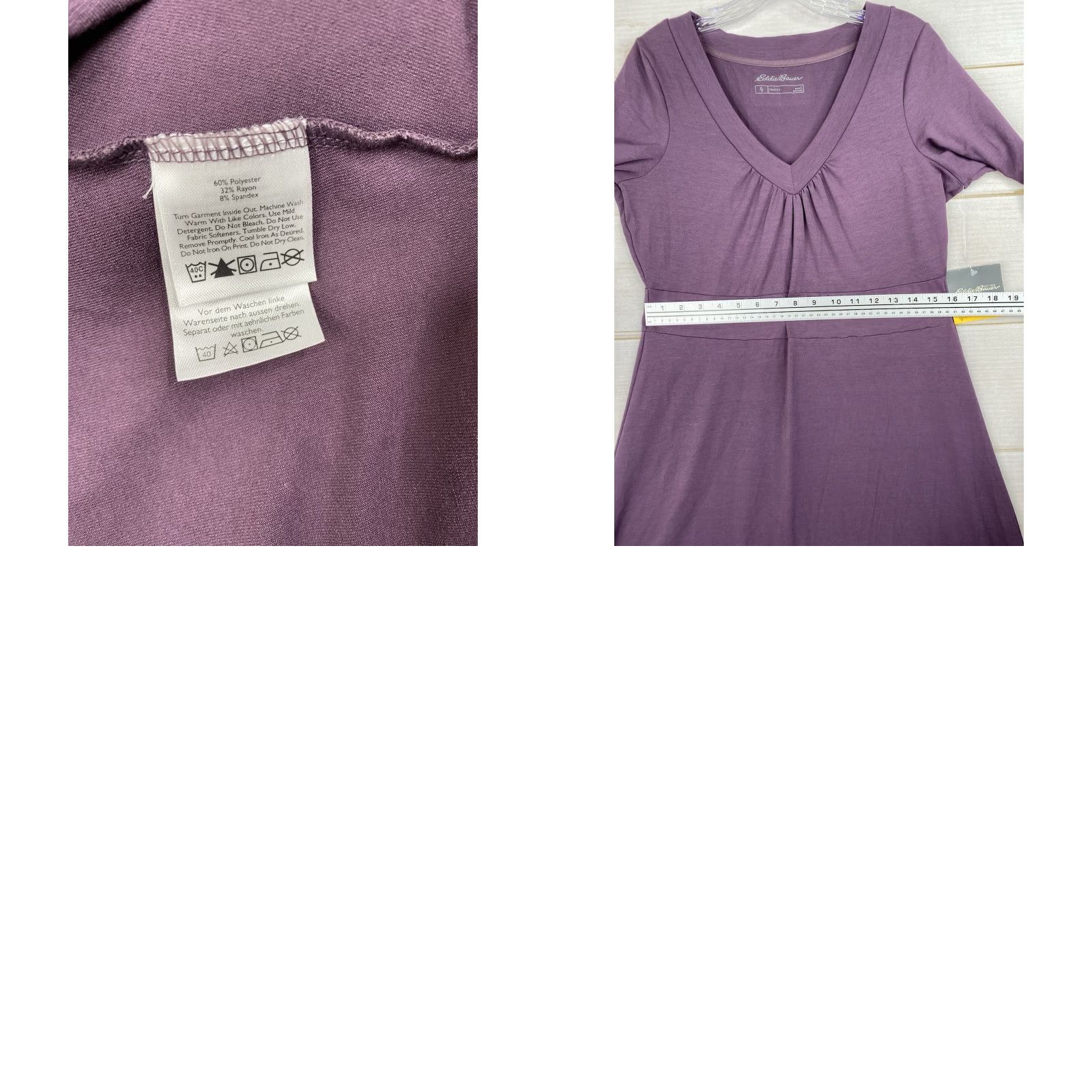 Eddie Bauer Eddie Bauer Travex Dress Women L Purple V Neck UPF 50+ Wicking Travel NWT Hiking Size L / US 10 / IT 46 - 8 Thumbnail