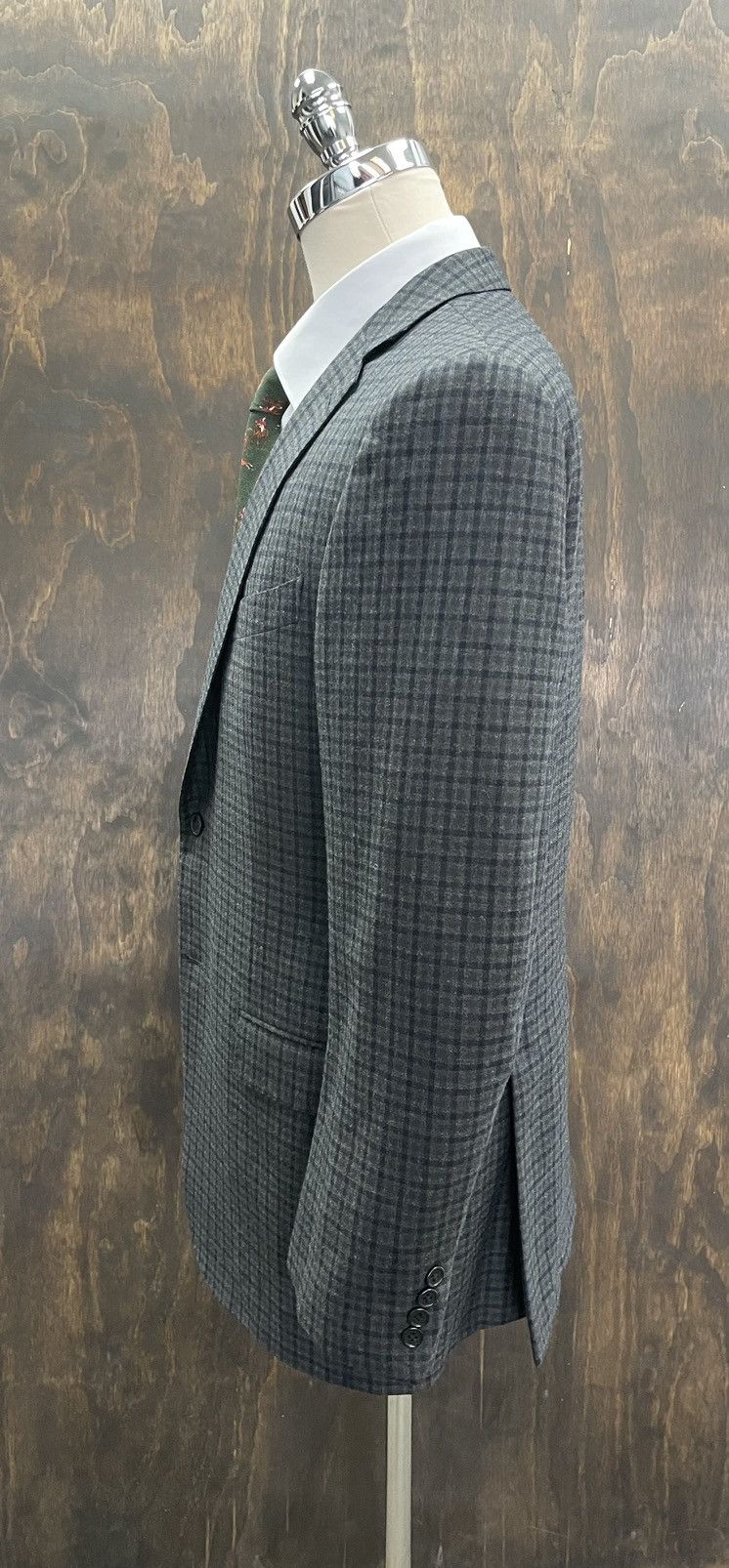 Ermenegildo Zegna Small Check Print Two-Button Jacket Size 44L - 4 Thumbnail