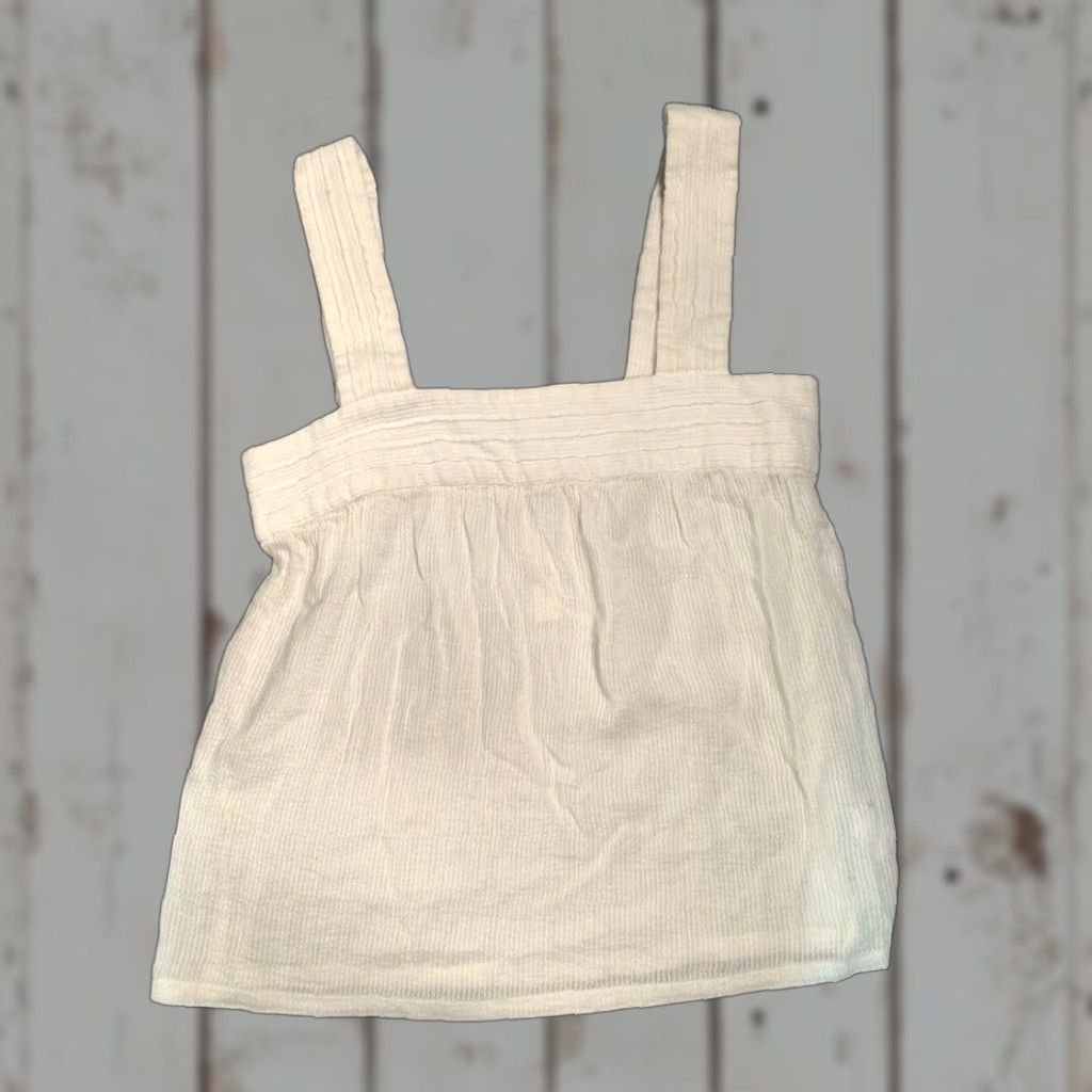 Faherty Faherty Tank Top Womens XS Organic Cotton Cream Textured Top Size XS / US 0-2 / IT 36-38 - 1 Thumbnail