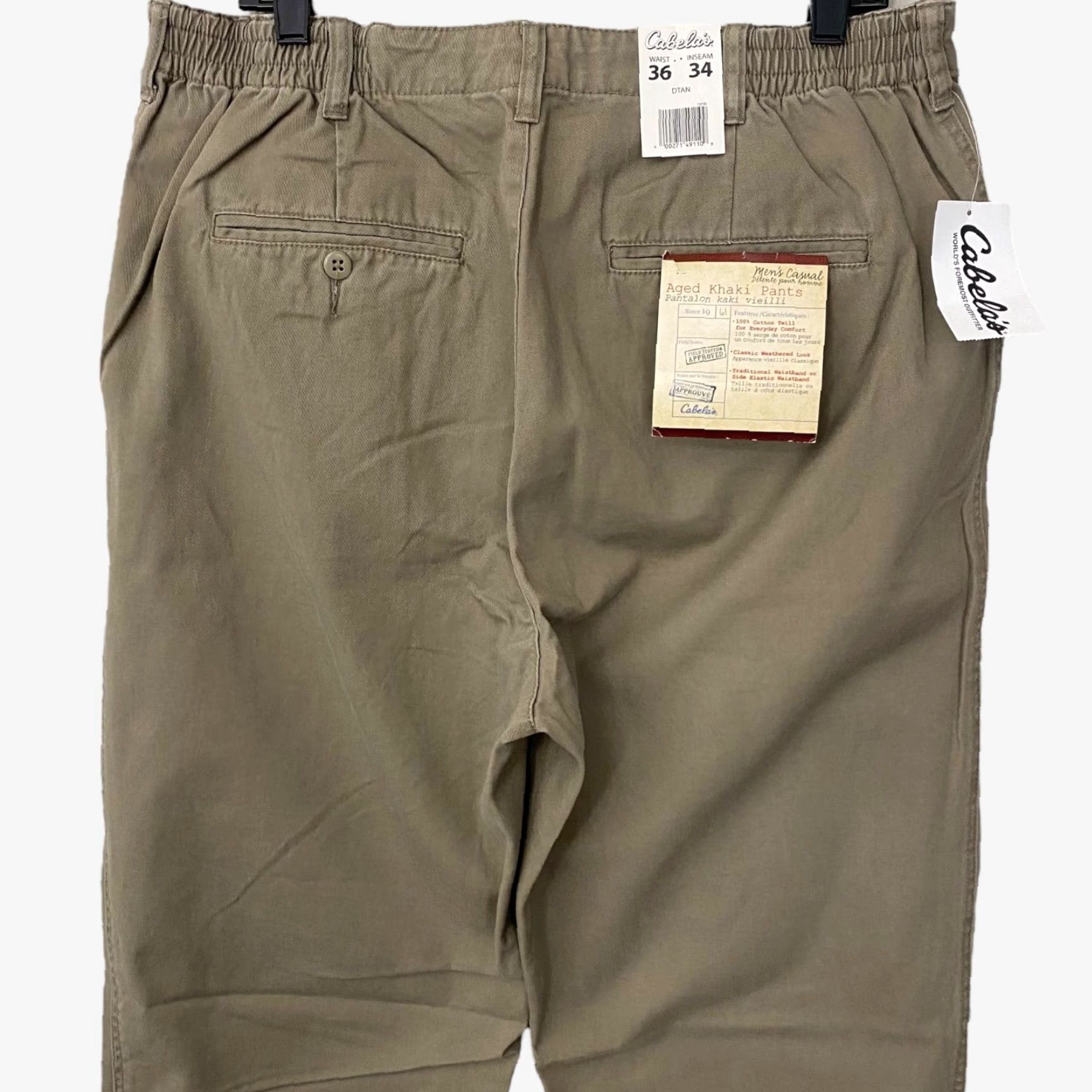 Vintage Cabela's Men’s Khaki Pants Relaxed Fit Cotton-Twill 36X34 Tan Casual Workwear City Nature Size US 36 / EU 52 - 6 Thumbnail