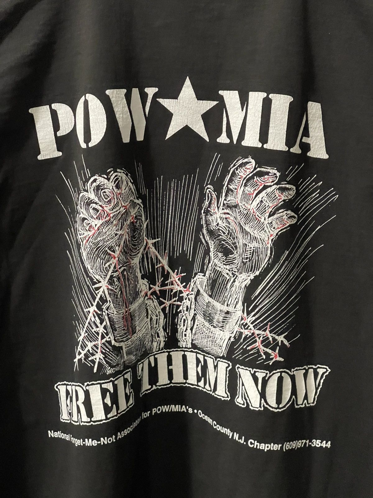 Fruit Of The Loom × Vintage Vintage 1995 Rolling Thunder NYC POW MIA SS Shirt XL Size US XL / EU 56 / 4 - 7 Thumbnail