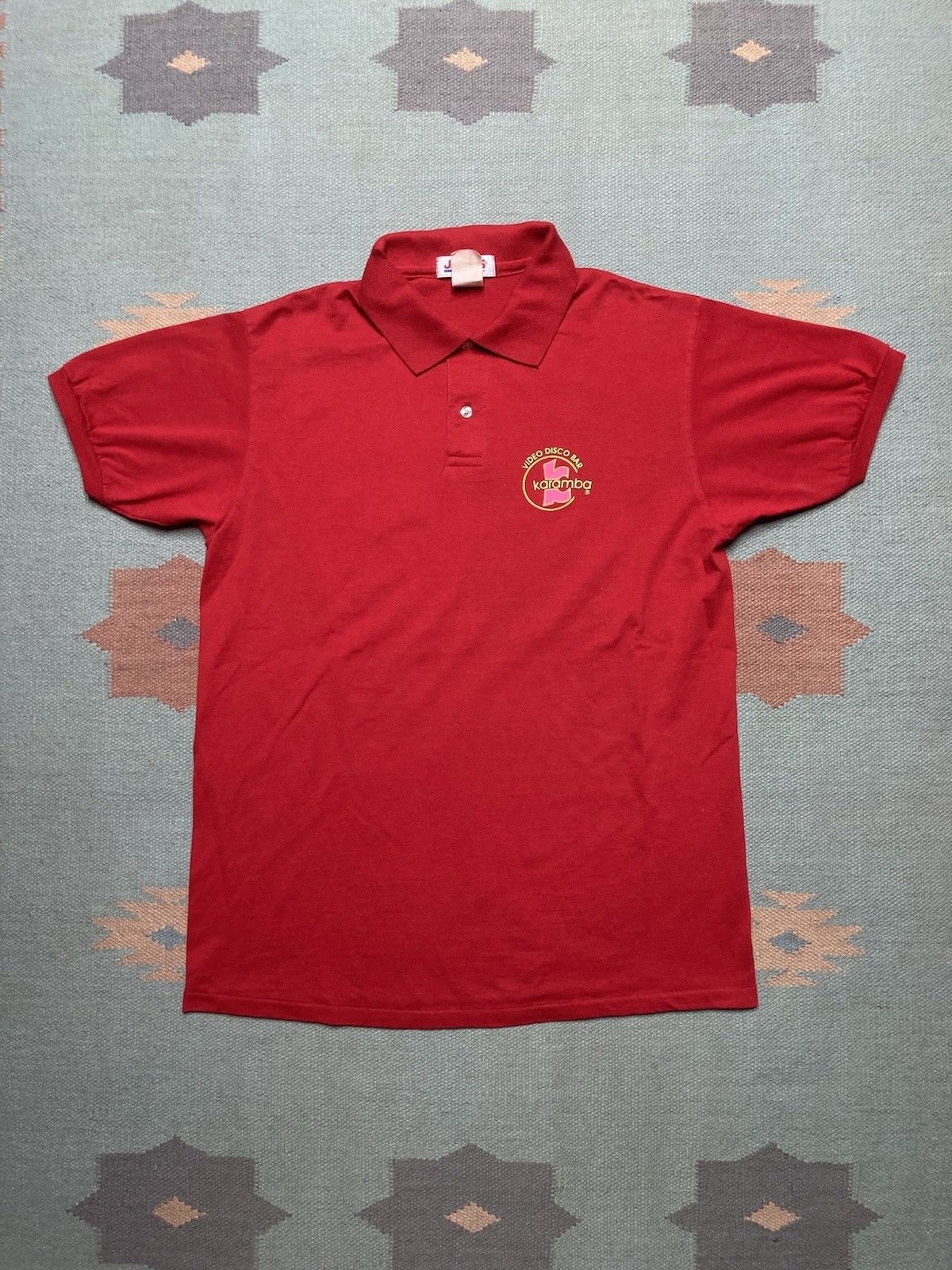 Jerzees × Vintage Vtg polo shirt Karamba video disco bar gay pride LGBTQ large Size US L / EU 52-54 / 3 - 1 Thumbnail
