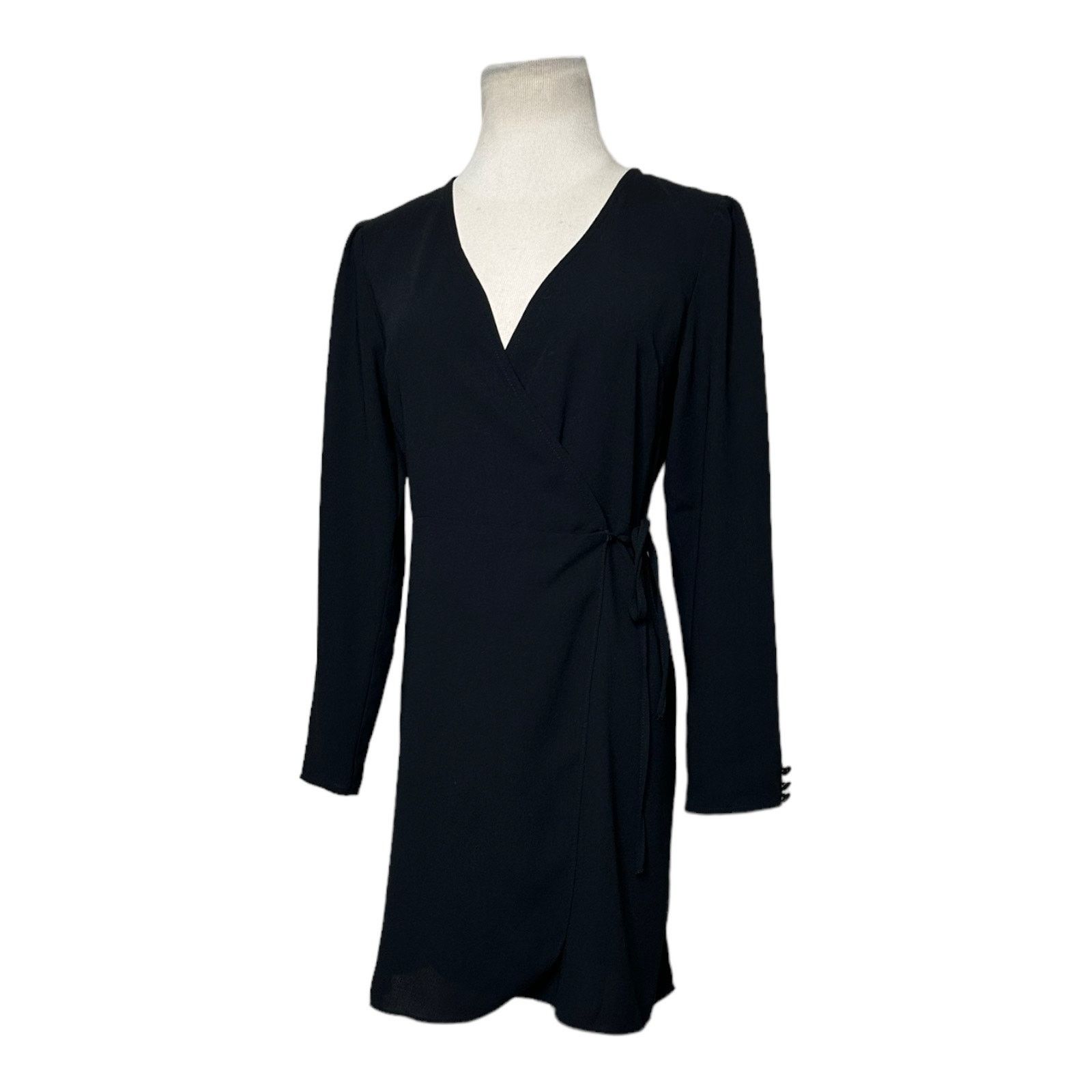 Topshop Topshop black long sleeves wrap mini dress size 4 Size S / US 4 / IT 40 - 13 Thumbnail