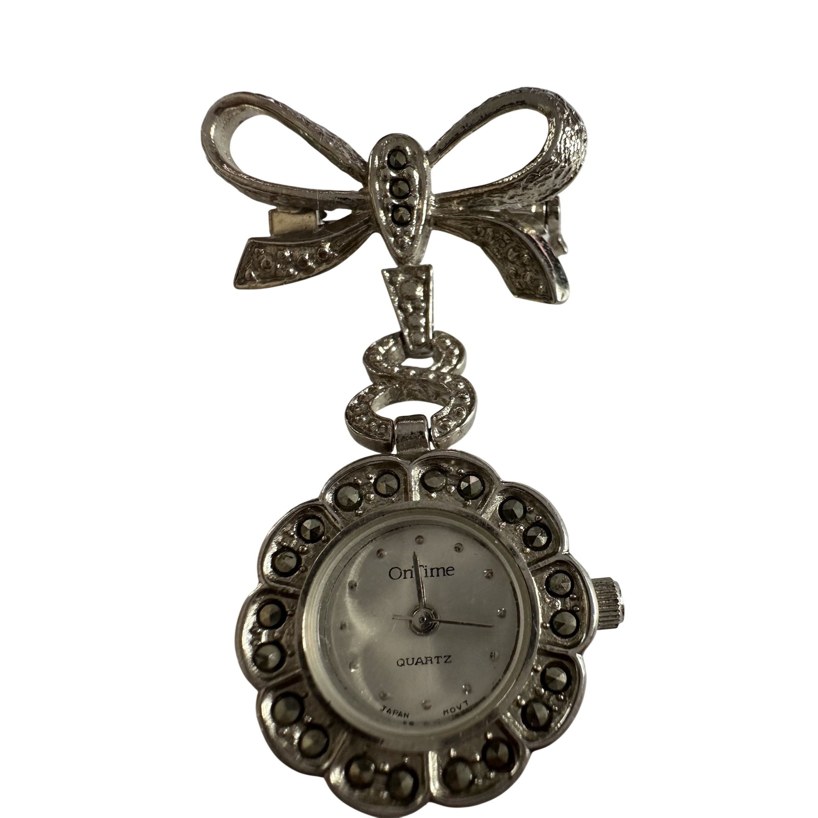 Other Vintage Silver Tone OnTime Quartz Japan Movt Lapel Brooch Wa Size ONE SIZE - 12 Thumbnail