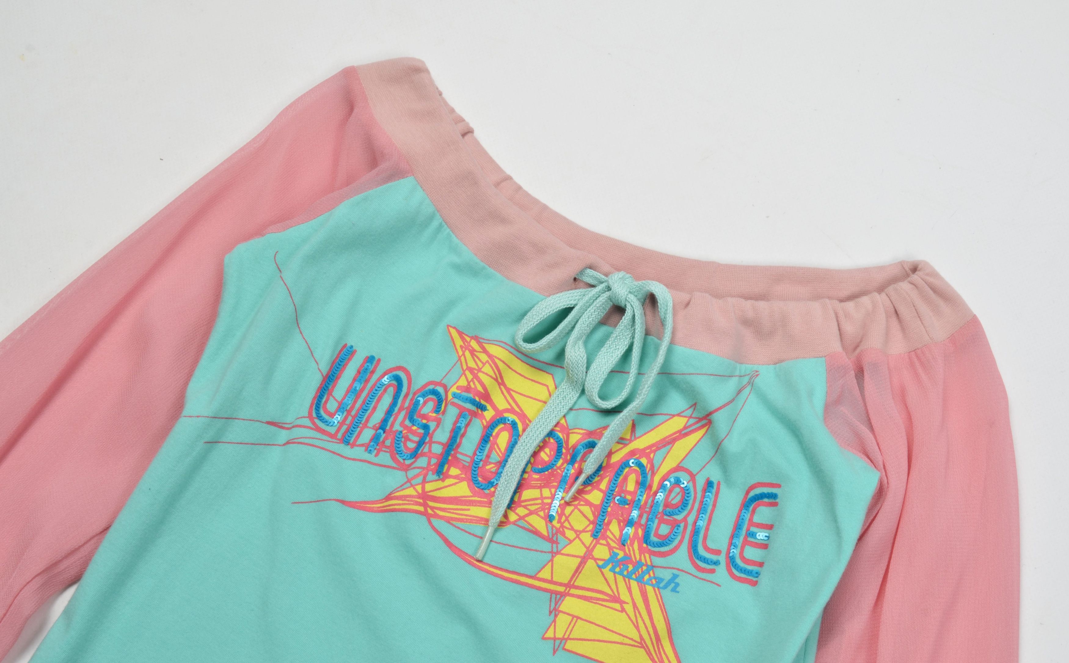 Miss Sixty Killah by Miss Sixty Multicolor Y2K Kidcore Mesh Sleeve Top Size S / US 4 / IT 40 - 5 Thumbnail