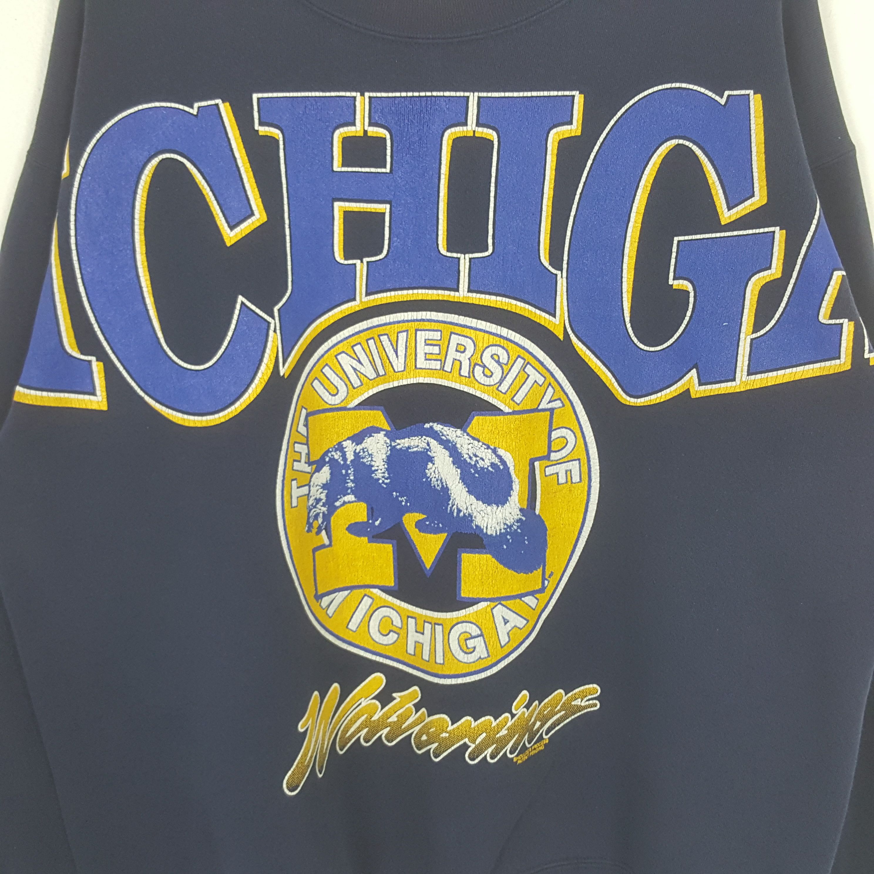 Vintage Vintage Michigan University Wolverine 90s Sweatshirt C3030N2 Size US XL / EU 56 / 4 - 2 Thumbnail