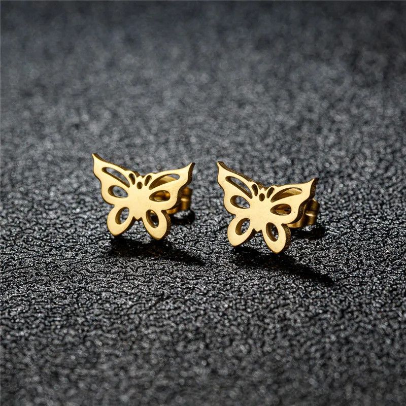 Jewelry Butterfly Mini Stud Earrings Charm Earring Gift Size ONE SIZE - 1 Thumbnail