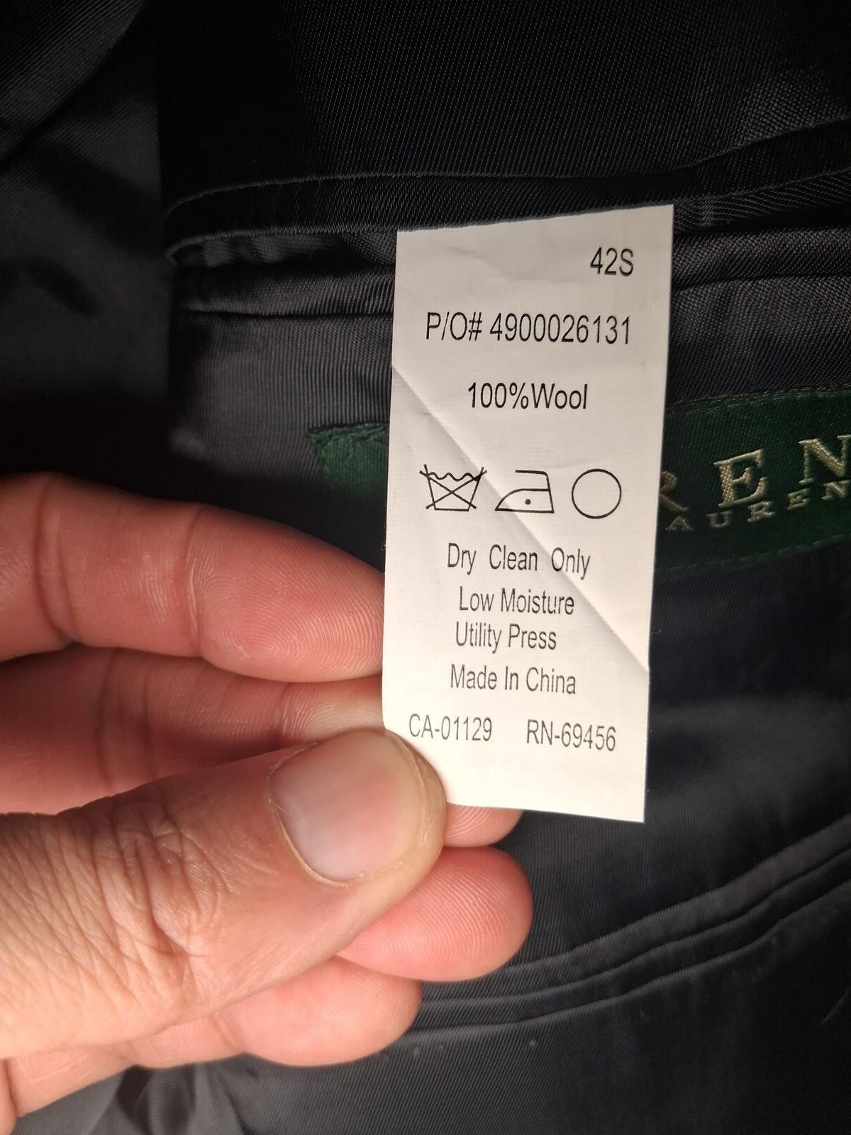 Polo Ralph Lauren Ralph Lauren Sport Coat Mens 42S Navy 100% Wool Birdseye Size 42S - 3 Thumbnail