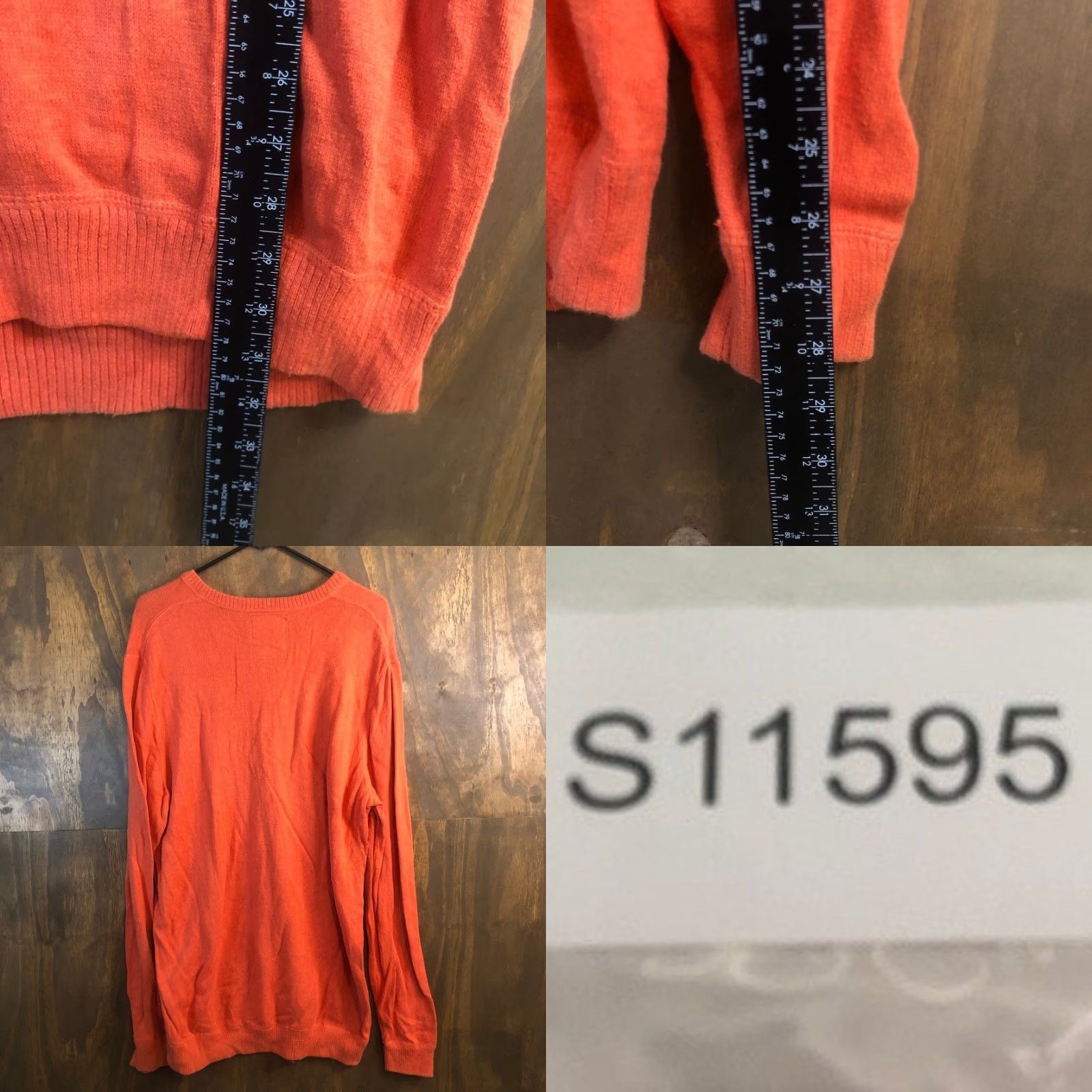 American Eagle Outfitters American Eagle Outfitters Mens Sweater Orange V Neck Pullover 100% Cotton XLT Size US XL / EU 56 / 4 - 8 Thumbnail