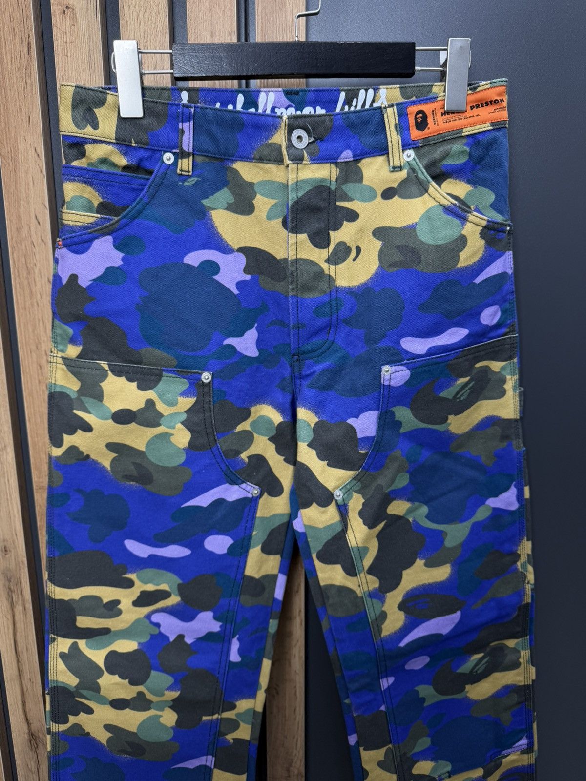 Bape Bape x Heron Preston Double Knee Camo Duck Painter Pants XS Size US 30 / EU 46 - 3 Thumbnail