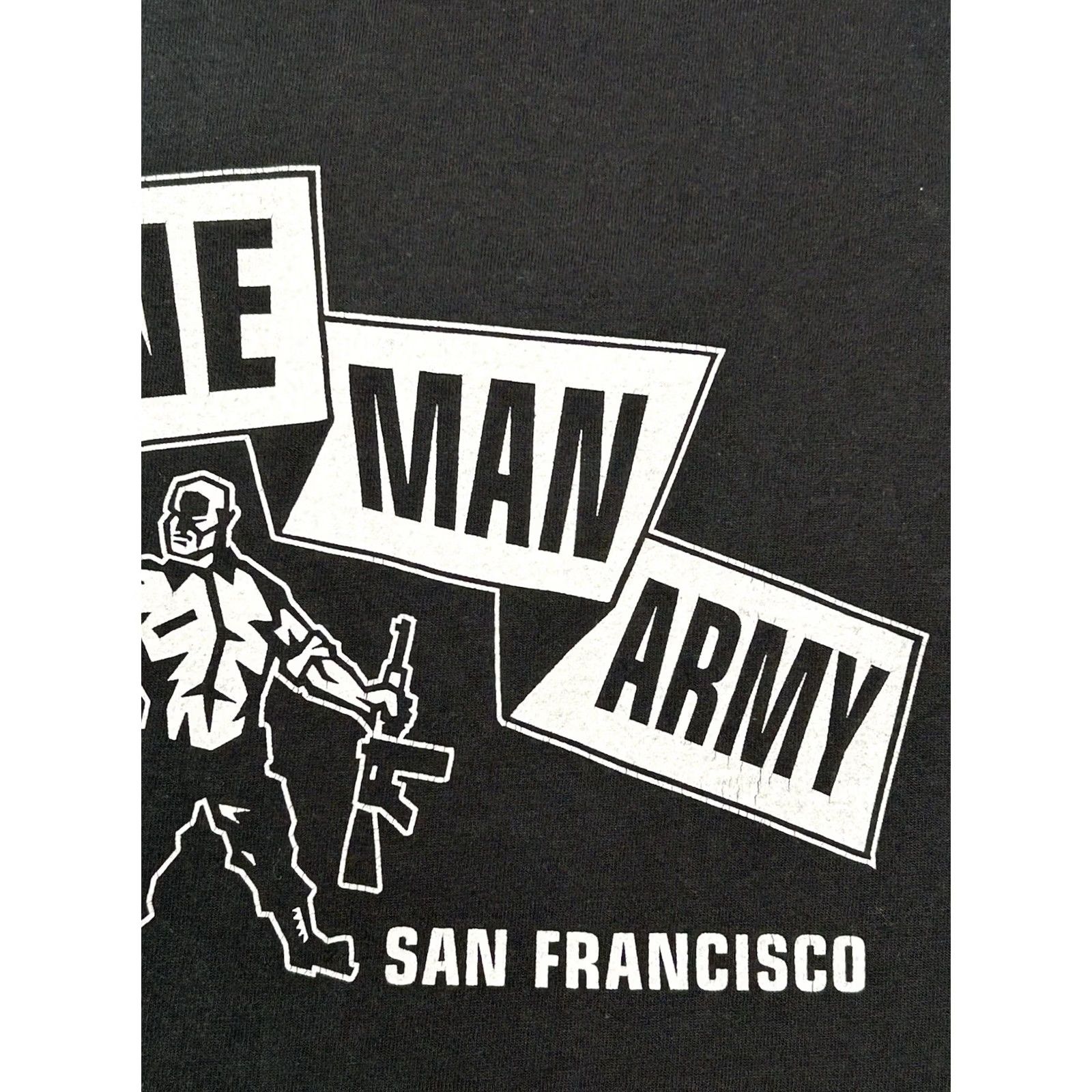 Vintage VINTAGE One Man Army T-Shirt Unisex Adults XL Black Crew Neck Short Sleeve San Francisco Adeline Records Green Day 90s Punk Rock Fan Tee Size US XL / EU 56 / 4 - 7 Thumbnail