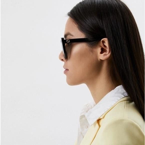 Gucci New Authentic Gucci Cat Eye Black/Grey 55 mm Women's Sunglas Size ONE SIZE - 9 Thumbnail