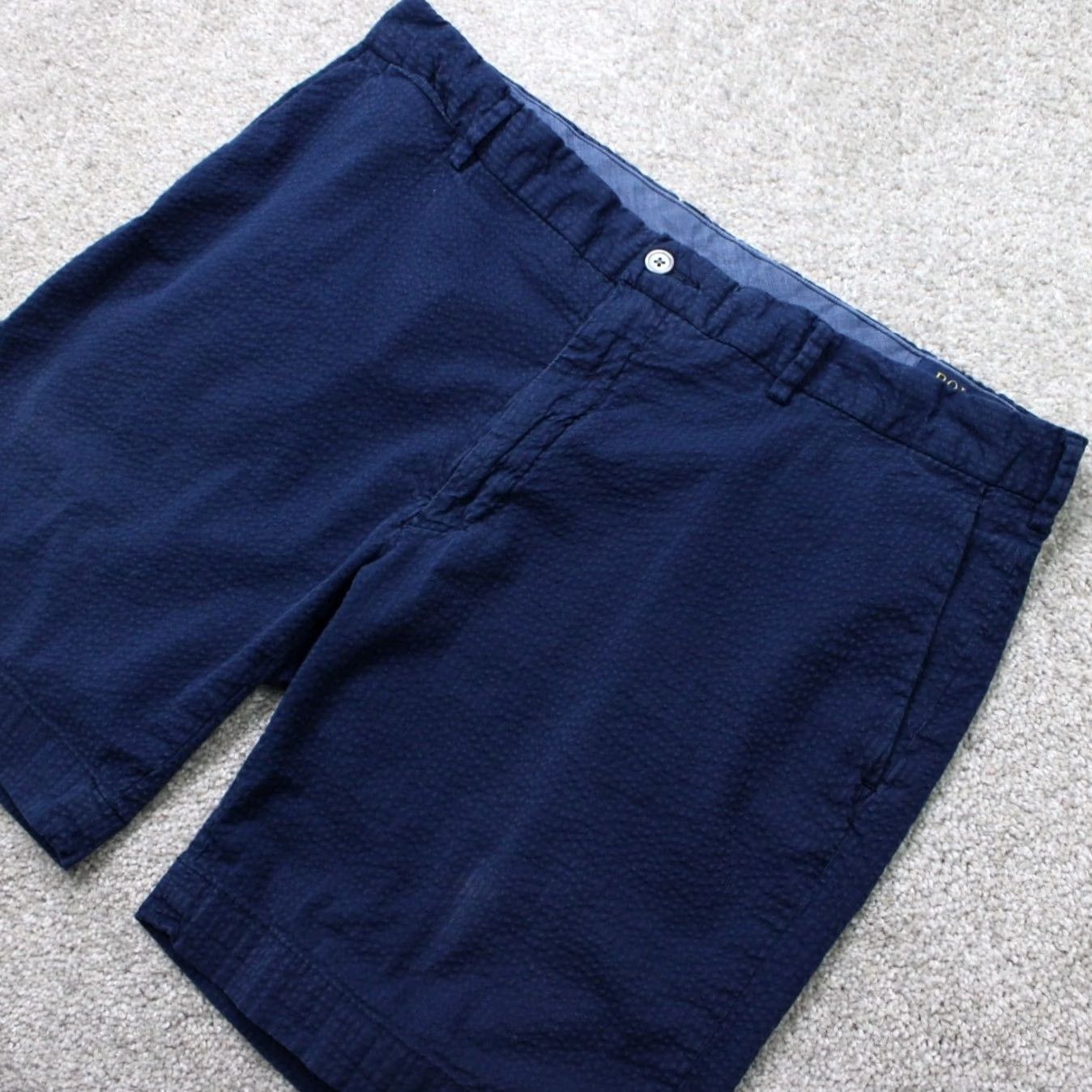Polo Ralph Lauren Polo Ralph Lauren Chino Shorts Mens 35 Blue Seersucker Stretch Straight Fit Size US S / EU 44-46 / 1 - 5 Thumbnail