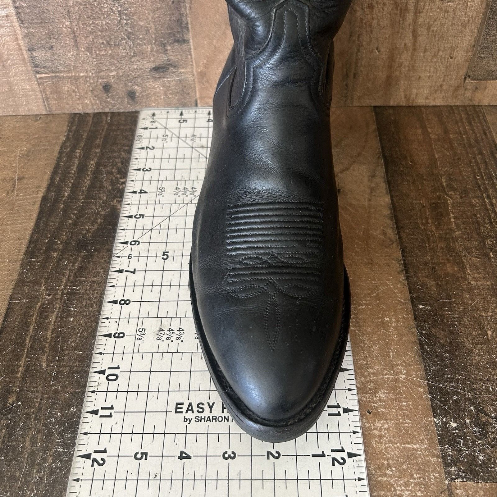 Tony Lama Tony Lama Vintage Black Vibram Sole Cowboy Boots Mens 11 EE Size US 11 / EU 44 - 5 Thumbnail