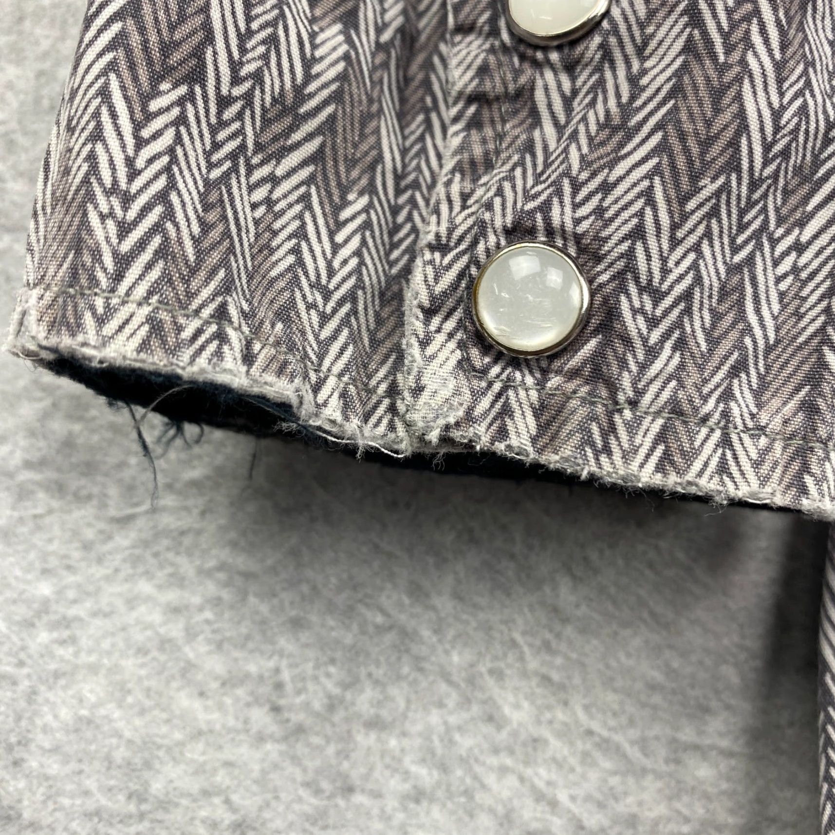 Roper Roper Button-Up Shirt Geometric Mens M Brown Pearl Snap Long Sleeve Western Shirt Size US M / EU 48-50 / 2 - 4 Thumbnail