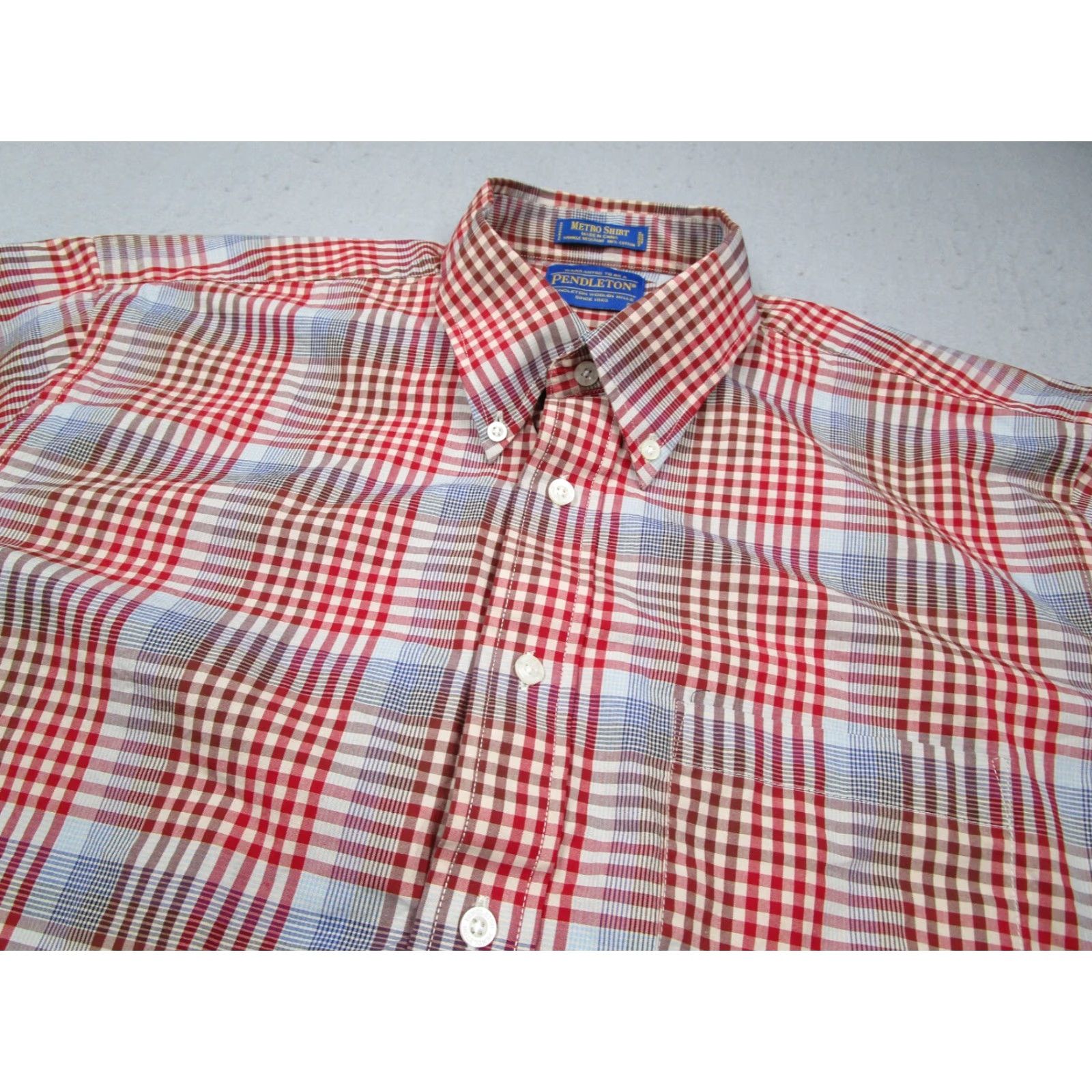 Pendleton VINTAGE Pendleton Men's Shirt XL Red Check Button Up Casual Outdoor Workwear Size US XL / EU 56 / 4 - 2 Thumbnail