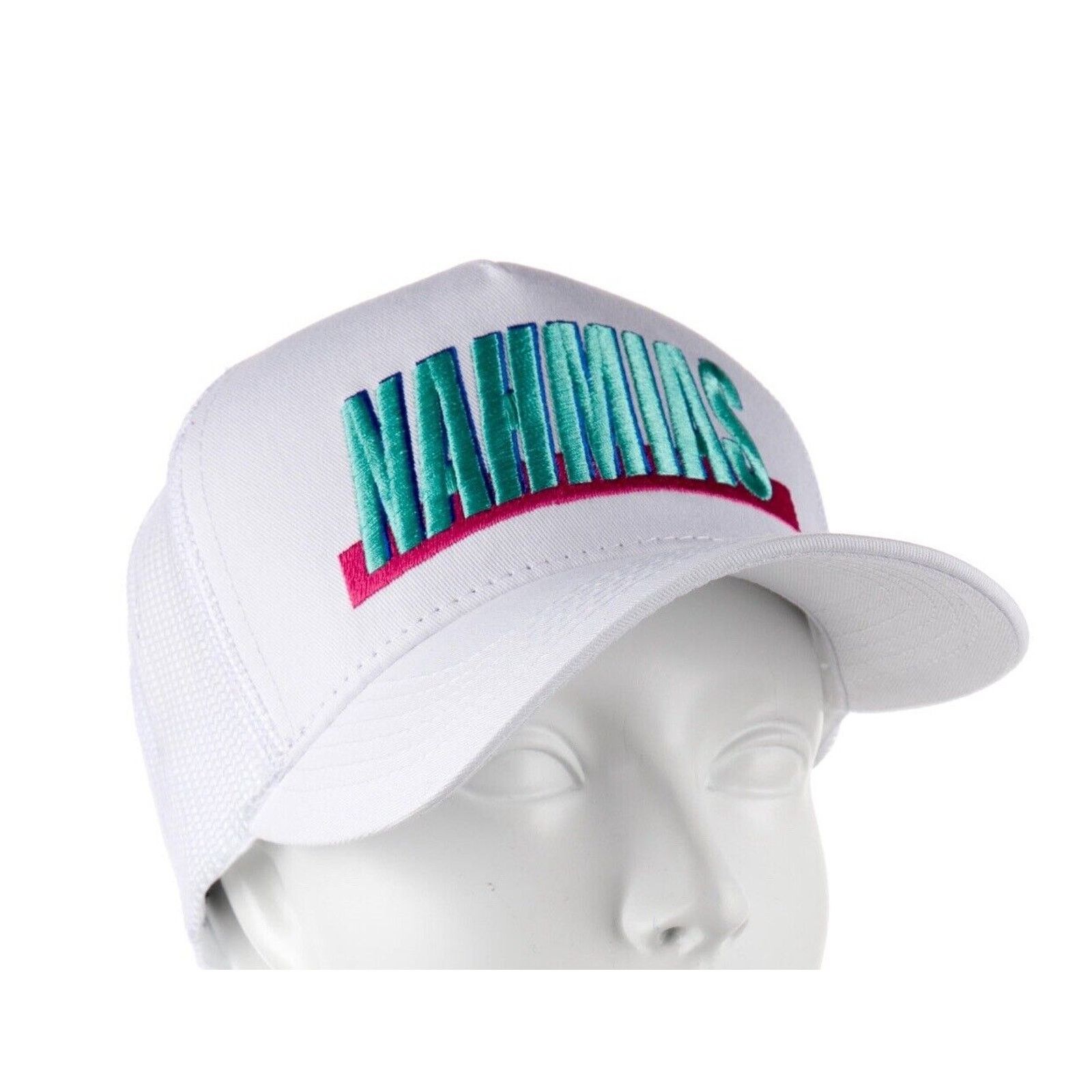 Nahmias Nahmias Spellout Trucker Hat SnapBack Mesh Blue White Size ONE SIZE - 3 Thumbnail