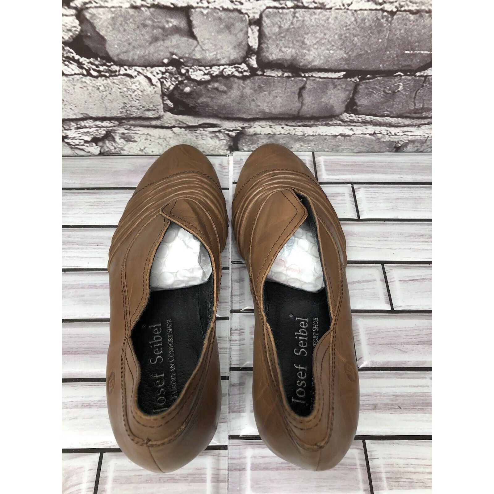 JOSEF SEIBAL Josef Seibel Brown Leather Slip On Heel Booties Shoes Women’ Size US 9 / IT 39 - 5 Thumbnail
