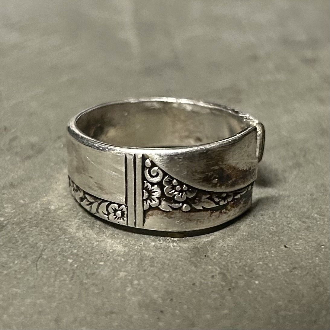 Vintage Vintage Silver Floral Ring Handcrafted + Adjustable Size ONE SIZE - 1 Thumbnail