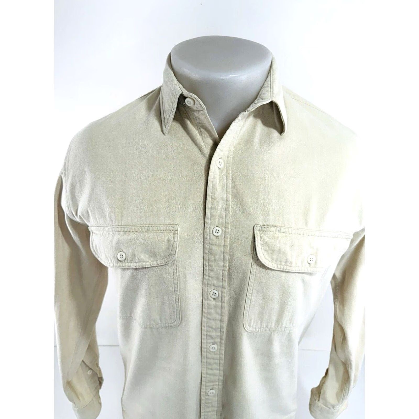 Banana Republic BANANA REPUBLIC - VINTAGE Classic Safari Shirt Mens S Long Sleeve Button-Up Beige Yellow Size US S / EU 44-46 / 1 - 2 Thumbnail