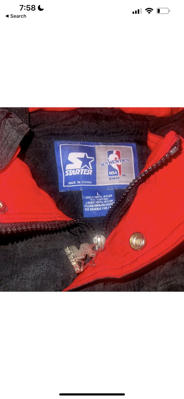 Starter STARTER Chicago Bulls Black Red Pullover Winter Jacket L Size US L / EU 52-54 / 3 - 3 Thumbnail