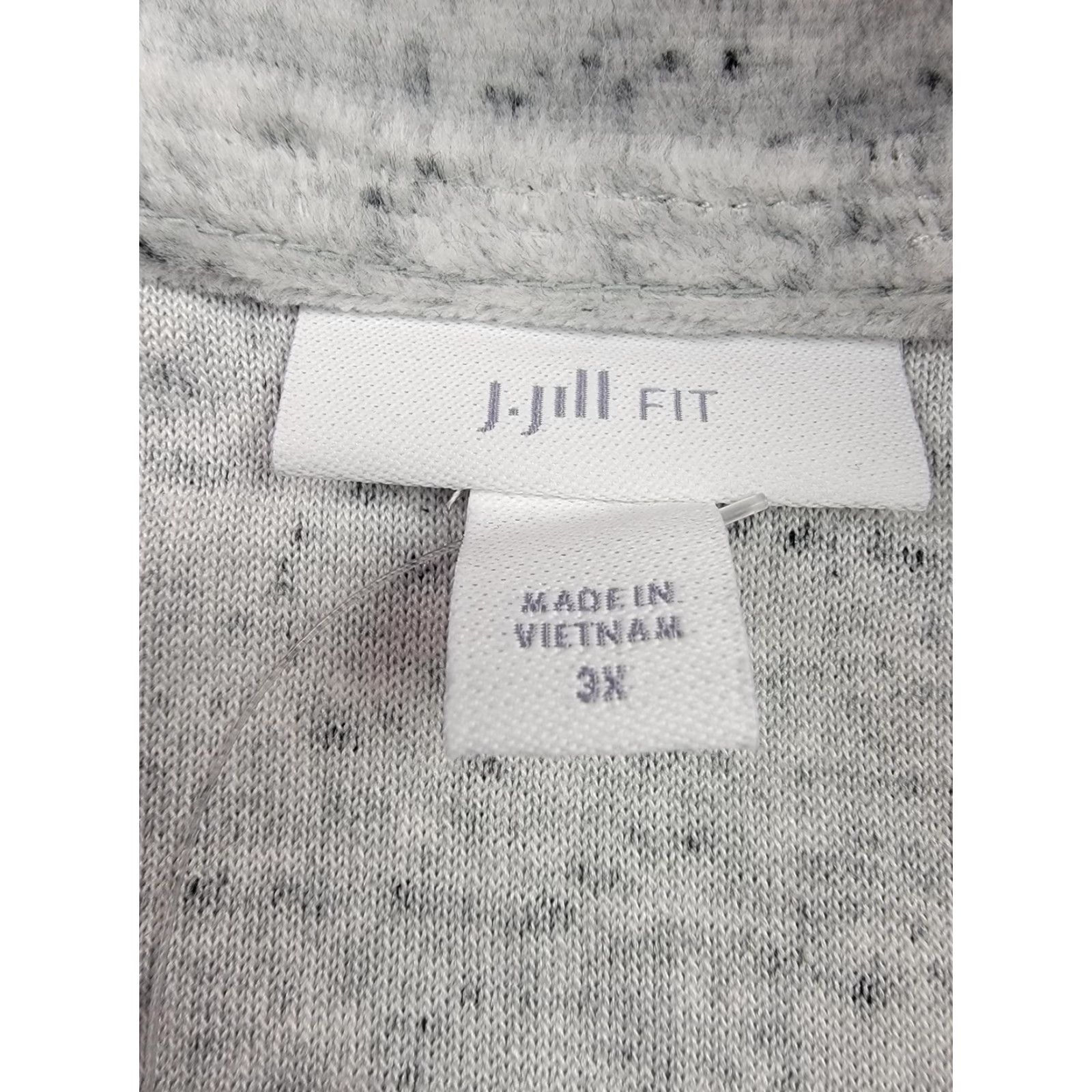 J. Jill J Jill Fit Pullover Womens 3X Light Gray Long Sleeve Snap Button Funnel Neck Sweatshirt Size XXL / US 16-18 / IT 52-54 - 4 Thumbnail
