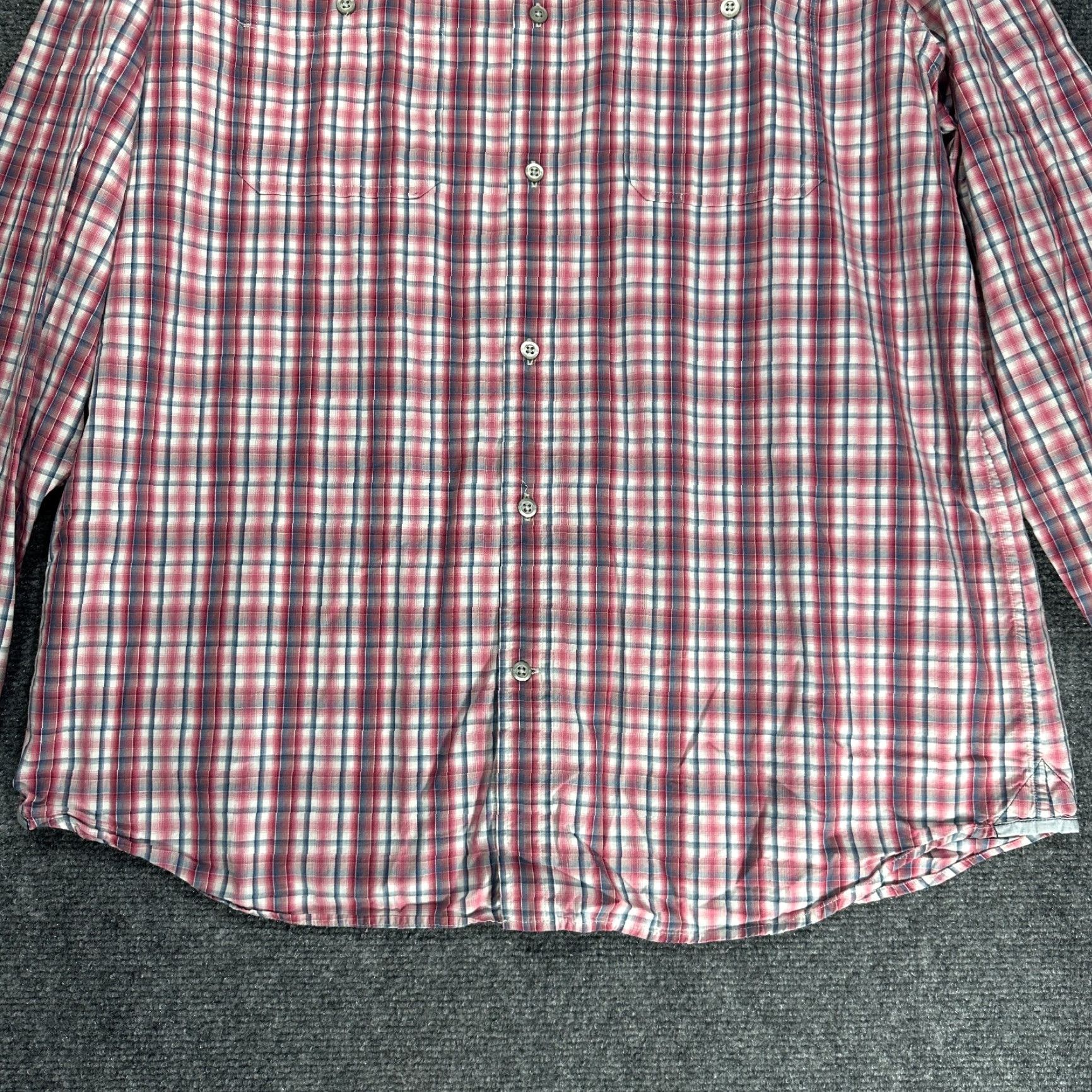 Banana Republic Banana Republic Shirt Mens XL Raspberry Plaid Cotton Button Up Pockets Size US XL / EU 56 / 4 - 2 Thumbnail