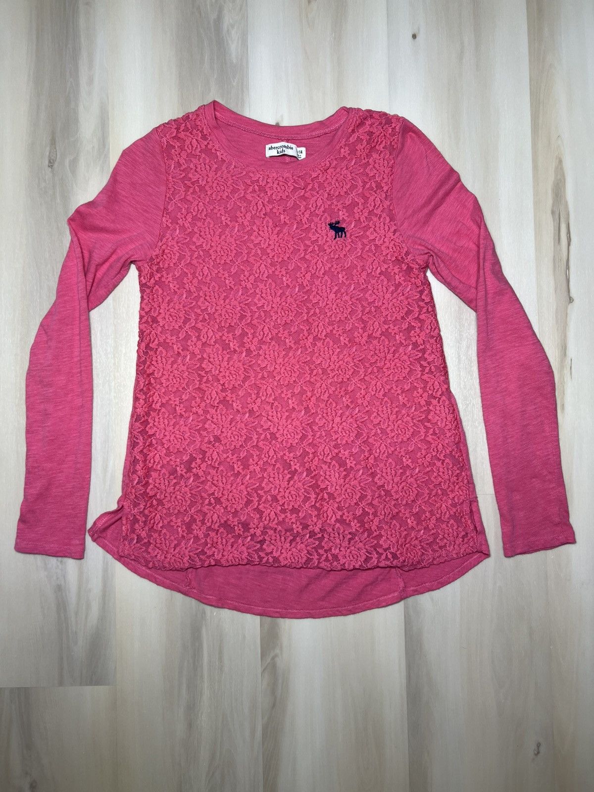 Abercrombie & Fitch Abercrombie Fitch LS T-Shirt Pink Floral Lace Moose logo Y2K Size S / US 4 / IT 40 - 1 Thumbnail